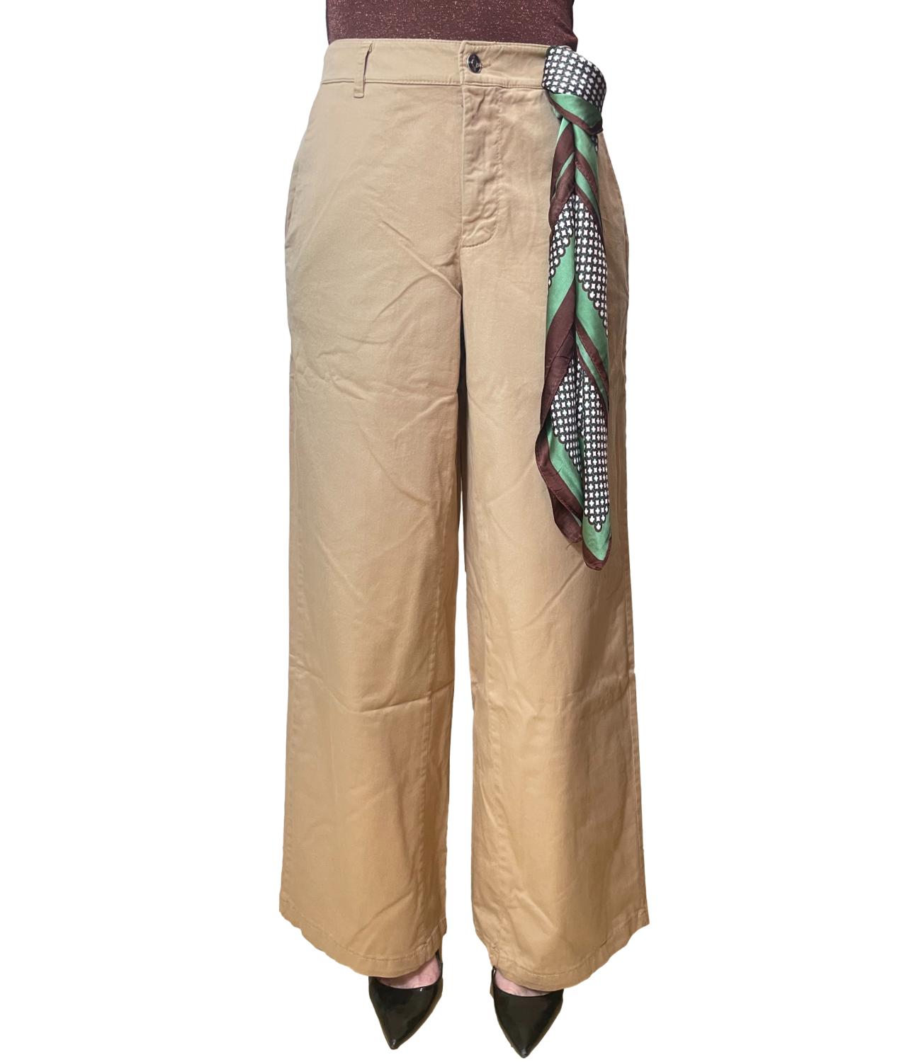 Kontatto Pantalone C/Foulard Avana Donna