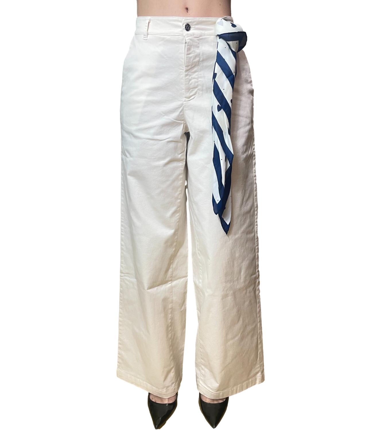 Kontatto Pantalone C/Foulard Avorio Donna