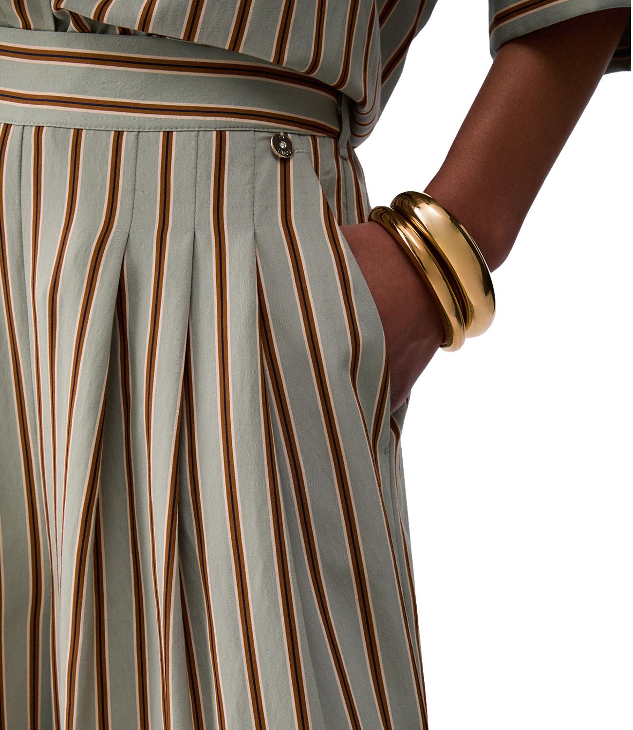 Liu Jo Pantalone Green/Tabacco Stripe Donna