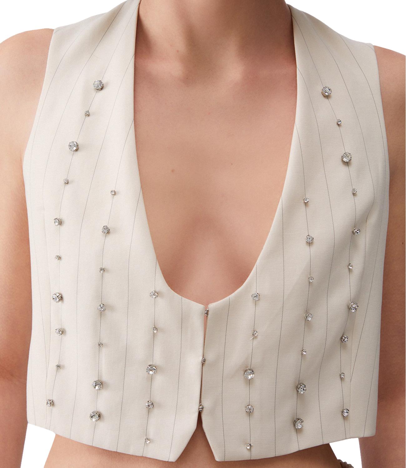 Liu Jo Gilet Gessato Cremino Donna