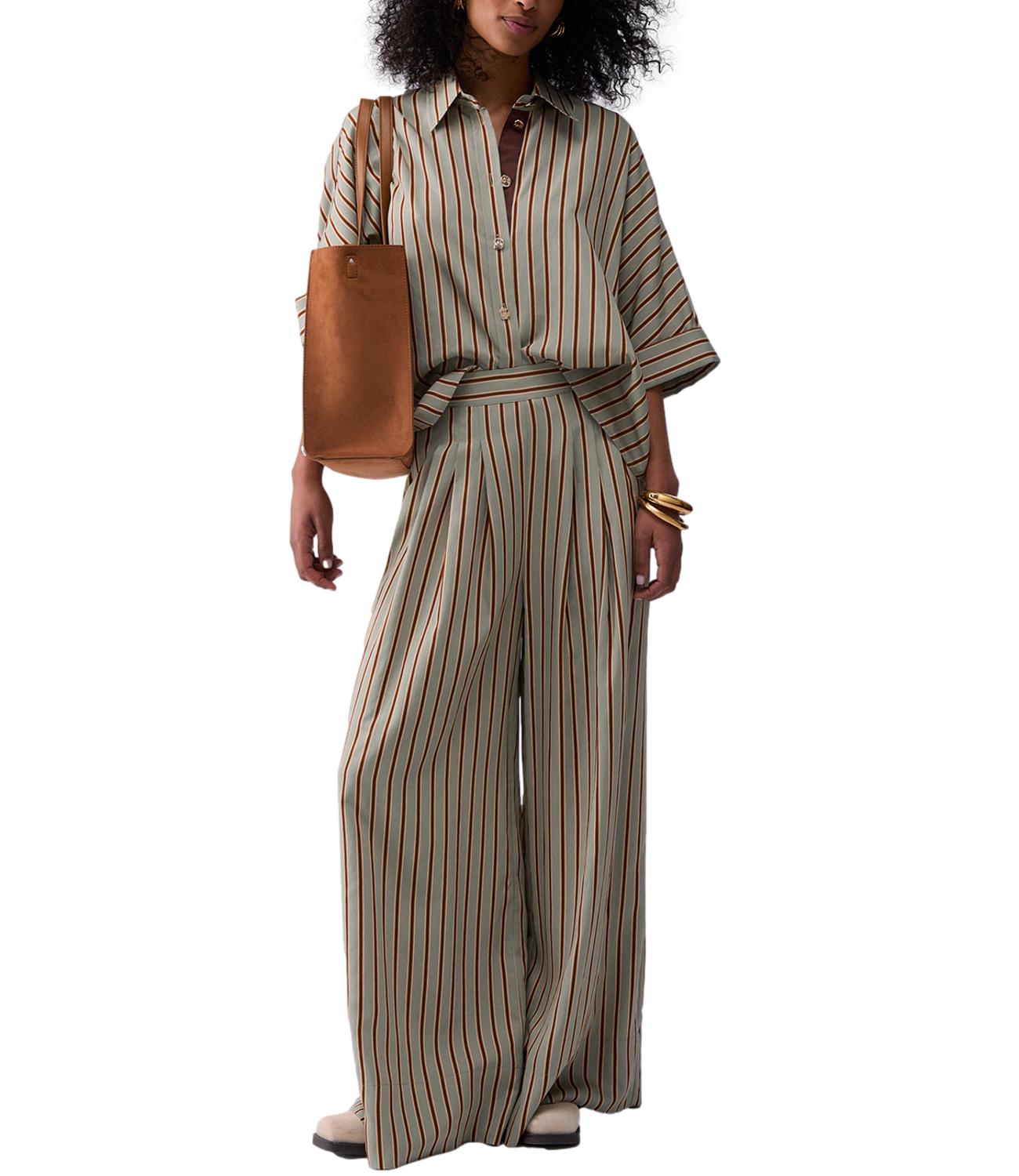 Liu Jo Blusa Green/Tabacco Stripe Donna
