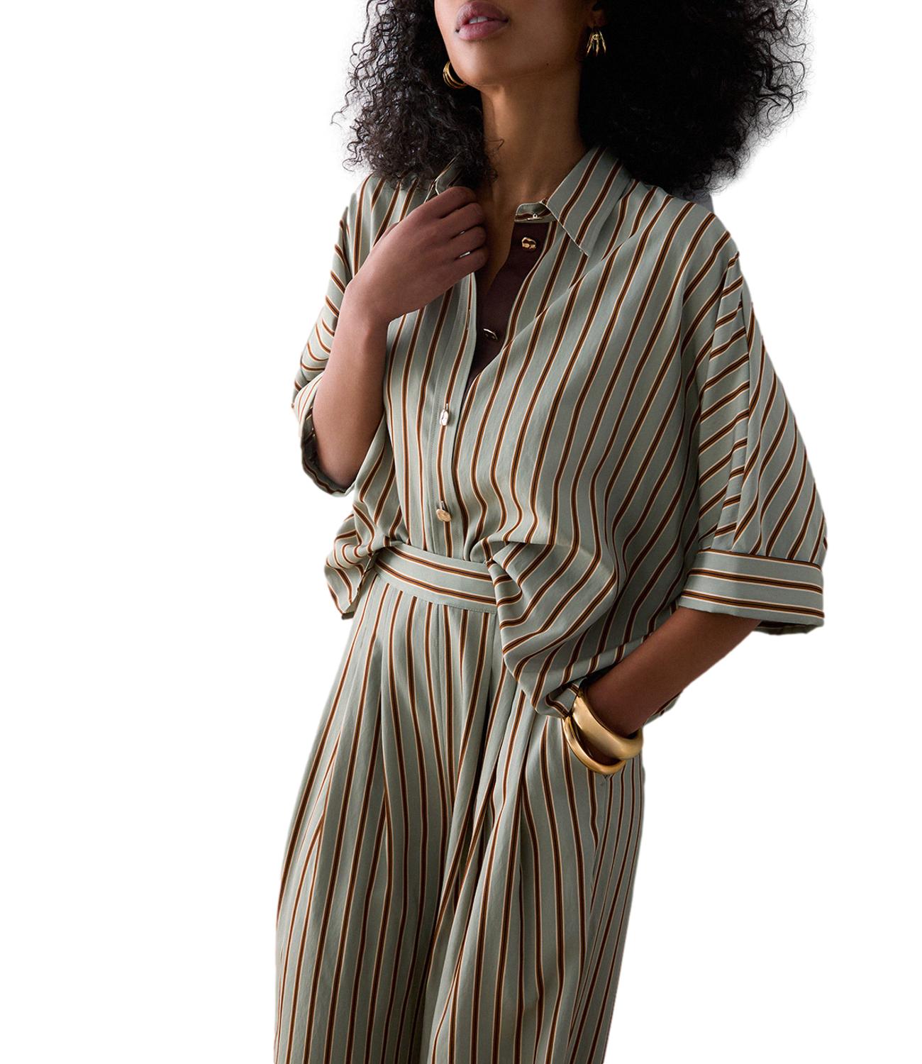 Liu Jo Blusa Green/Tabacco Stripe Donna