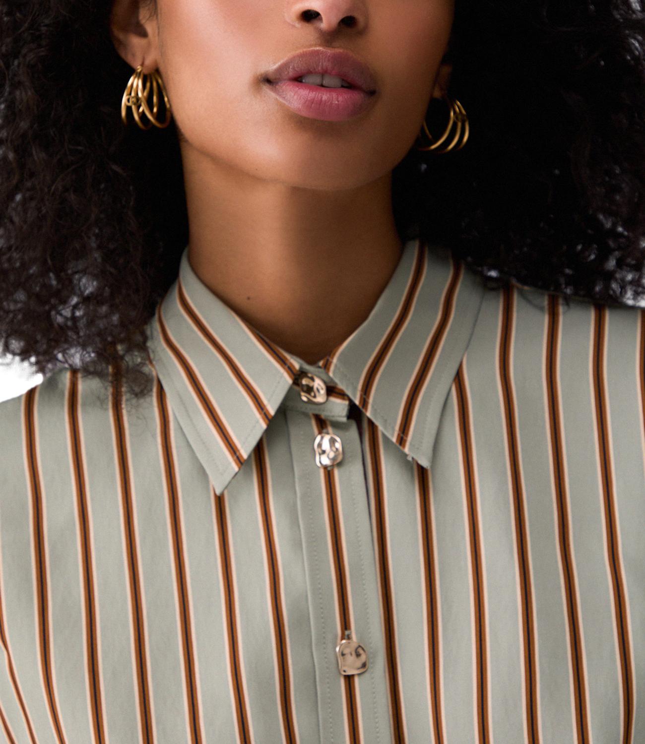 Liu Jo Blusa Green/Tabacco Stripe Donna