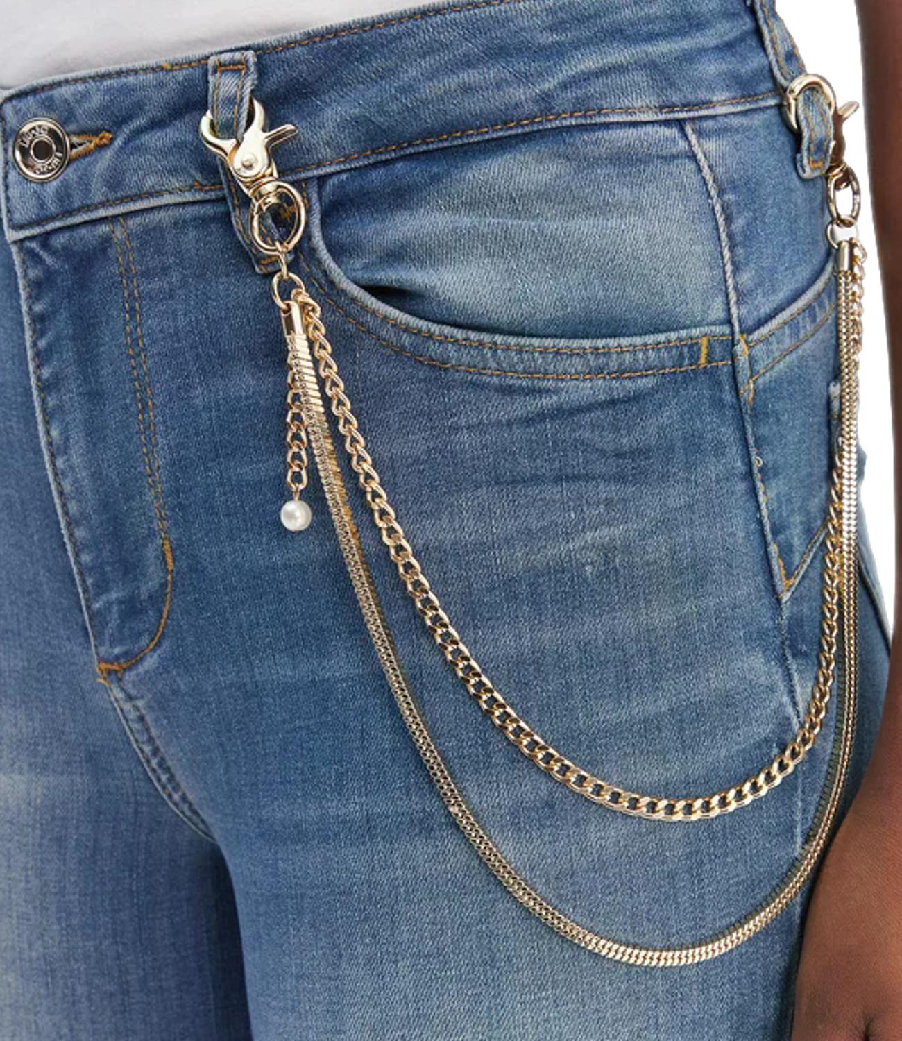 Jeans Liu jo UA6015D4538 Donna - Den.blu L.chain Silv