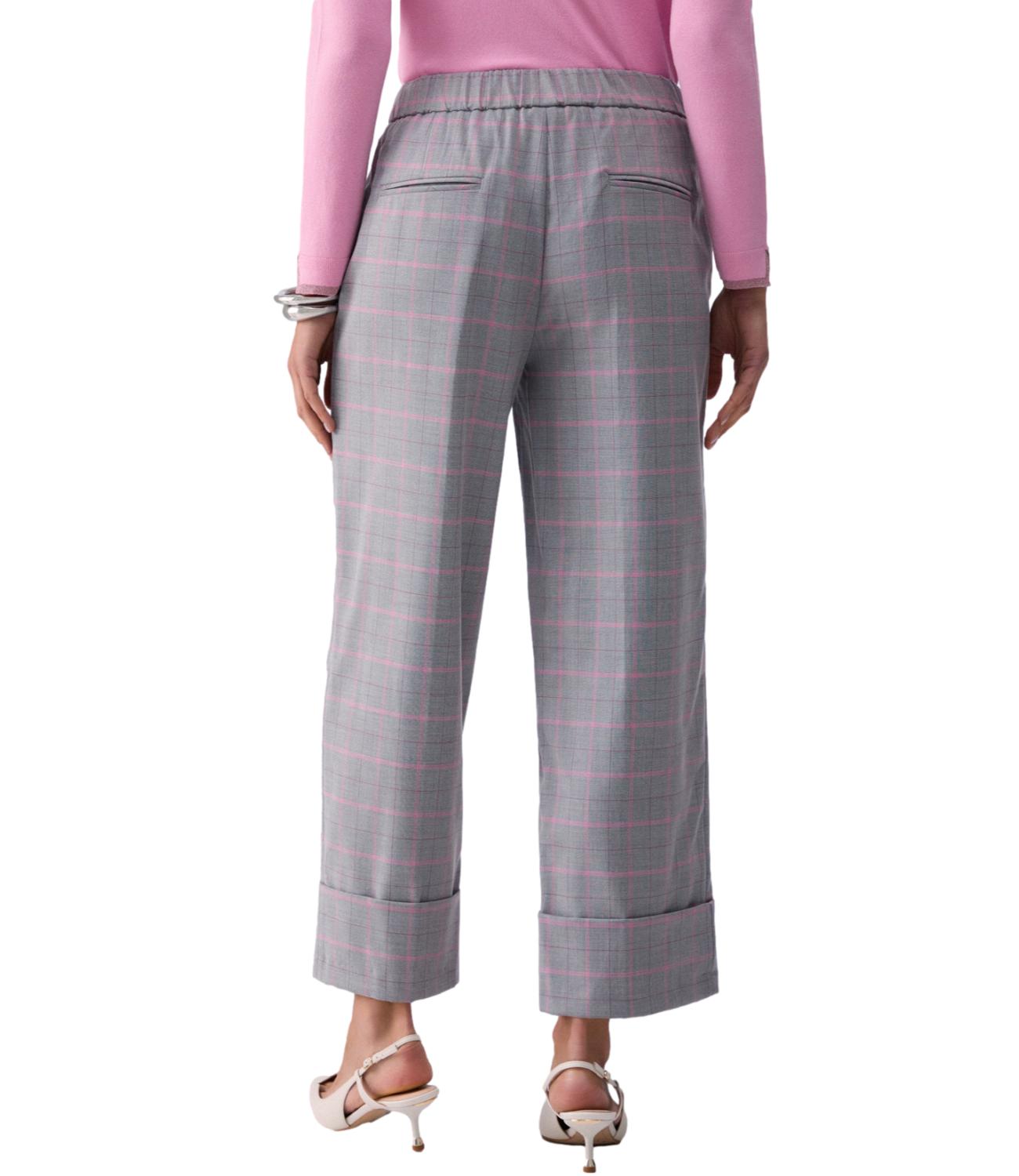 Liu Jo Pantalone Check Pesca/Grigio Donna