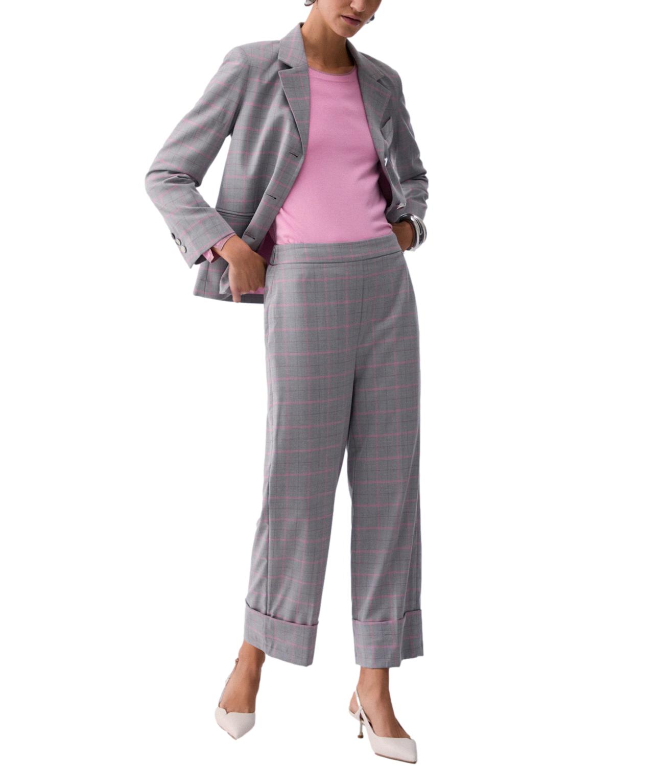 Liu Jo Pantalone Check Pesca/Grigio Donna