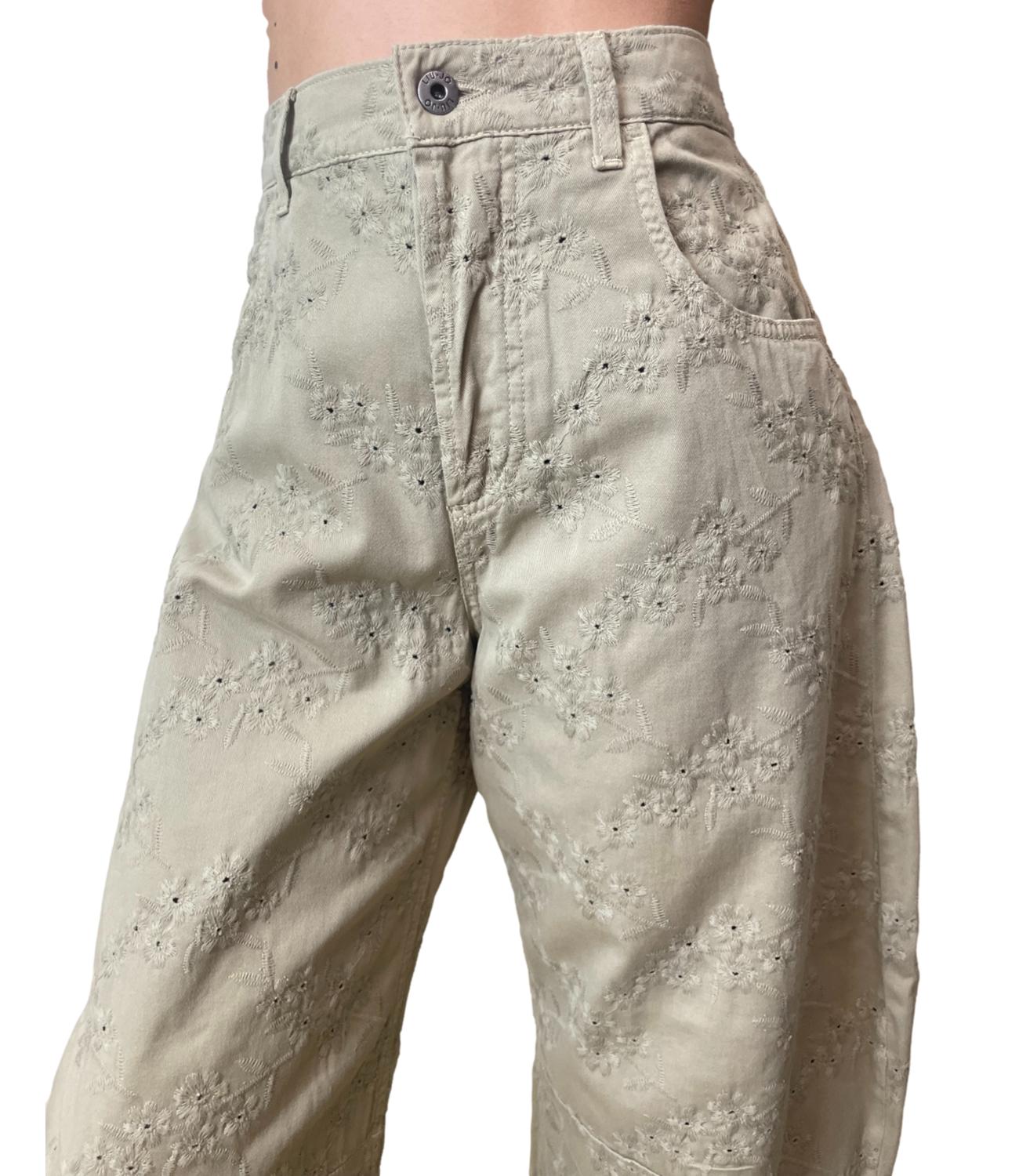 Pantalone beige cotone