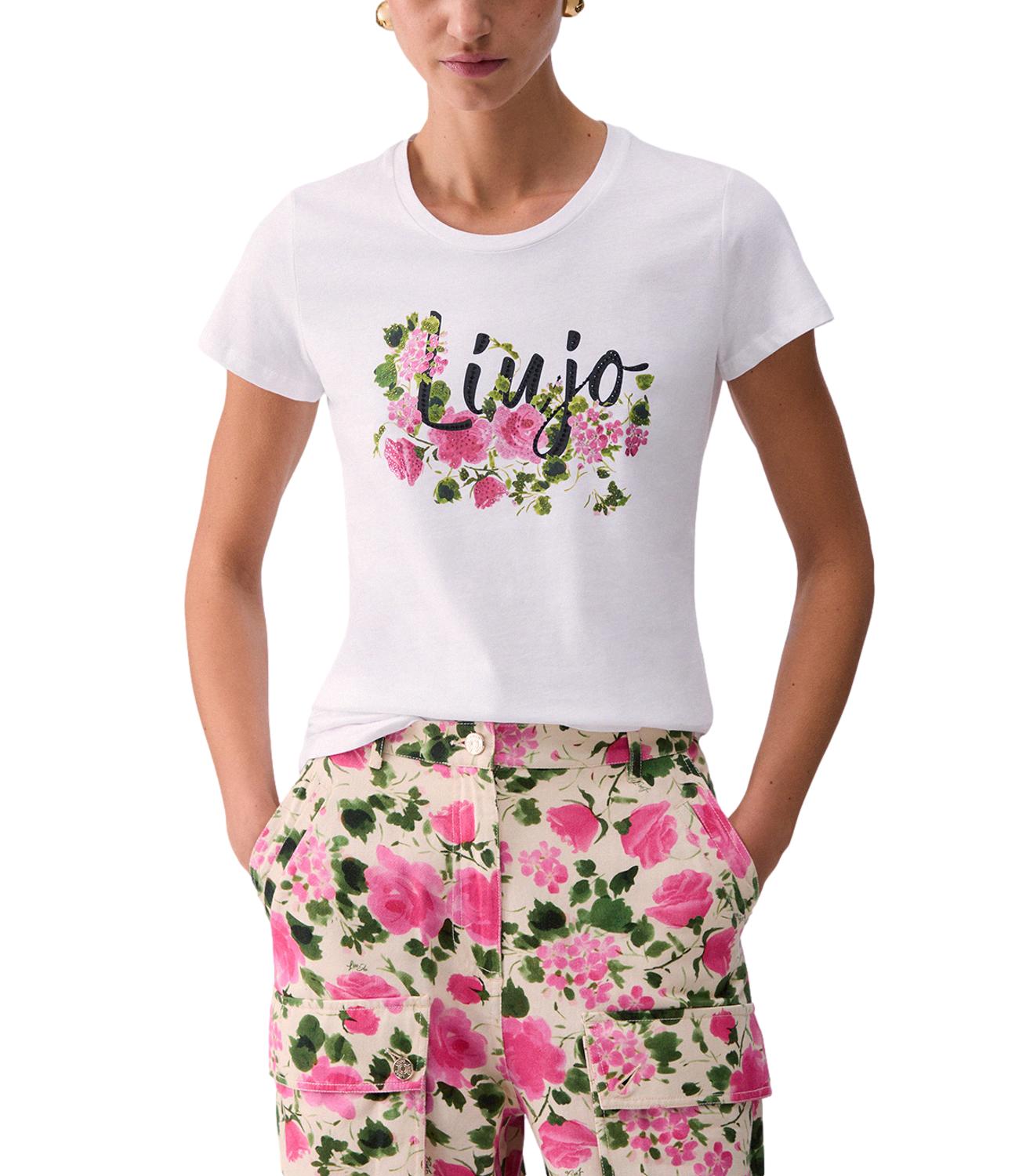 T-Shirt Liu jo WA6493JS923 Donna - Bco Liujo Naive Rose