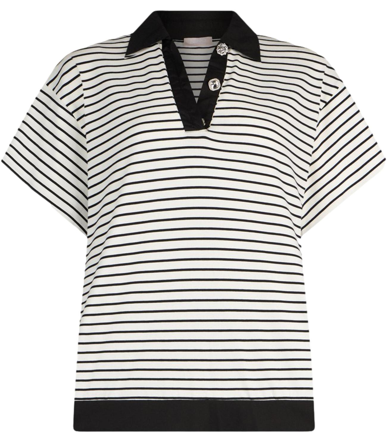 Liu Jo T-Shirt Righe Bianco/Nero Donna