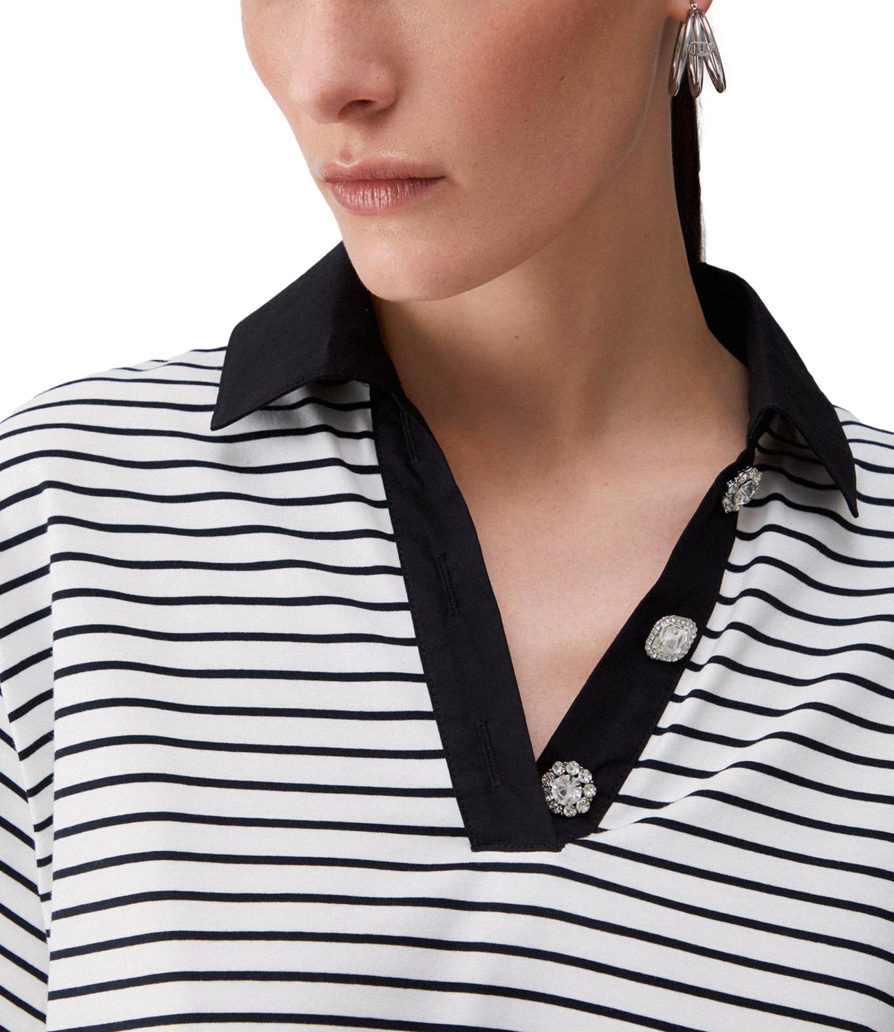 Liu Jo T-Shirt Righe Bianco/Nero Donna