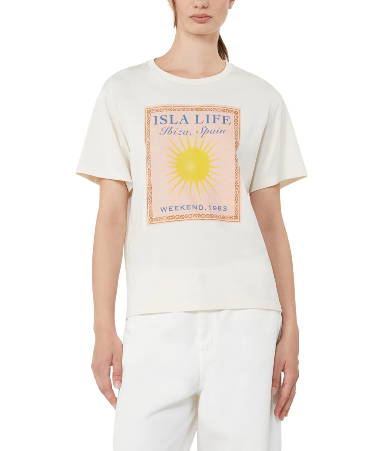 T-Shirt Max Mara Weekend 2615971032600 Donna - Ecru'+stampa Ibiza