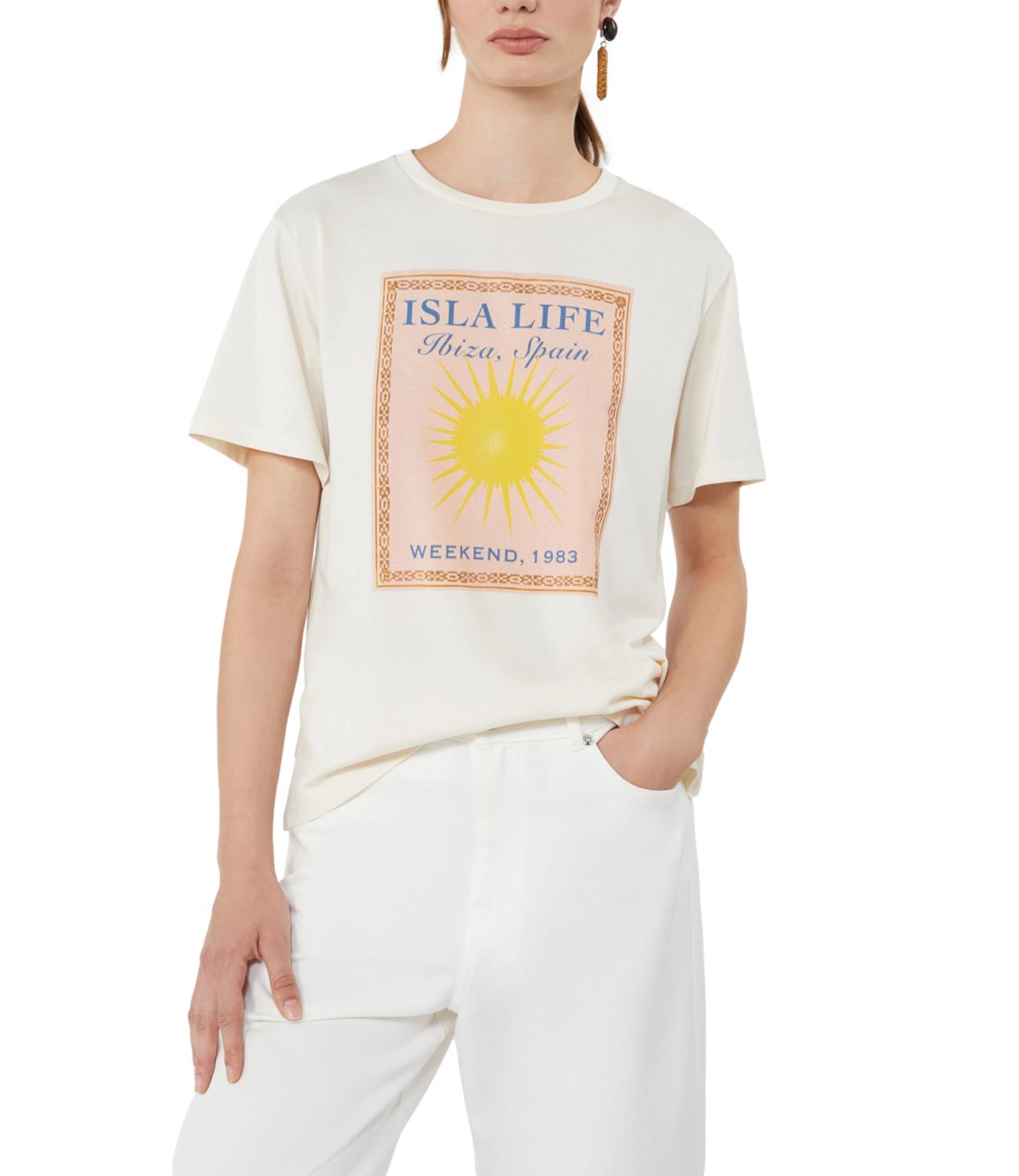 T-Shirt Max Mara Weekend 2615971032600 Donna - Ecru'+stampa Ibiza