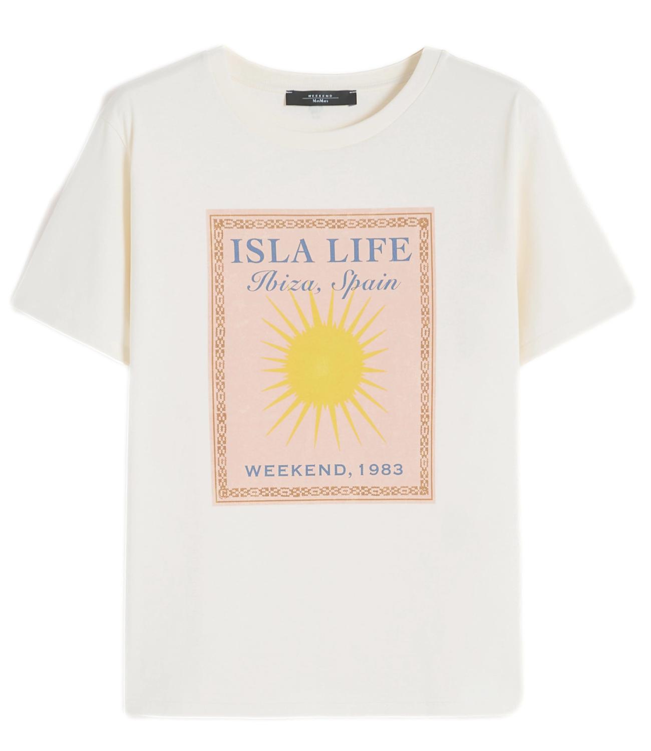 T-Shirt Max Mara Weekend 2615971032600 Donna - Ecru'+stampa Ibiza