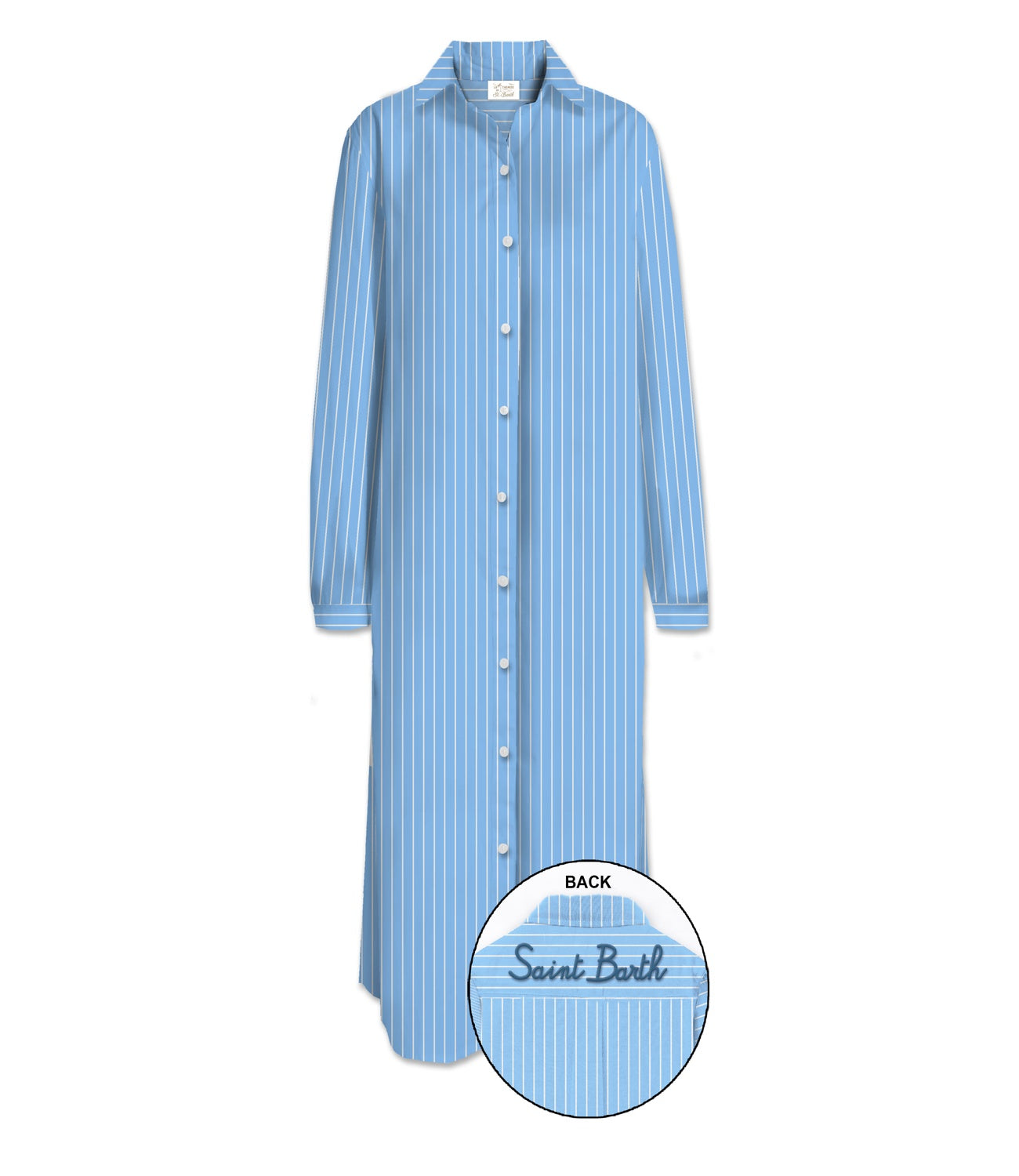 Mc2 Saint Barth camicia Adeline a righe azzurra donna