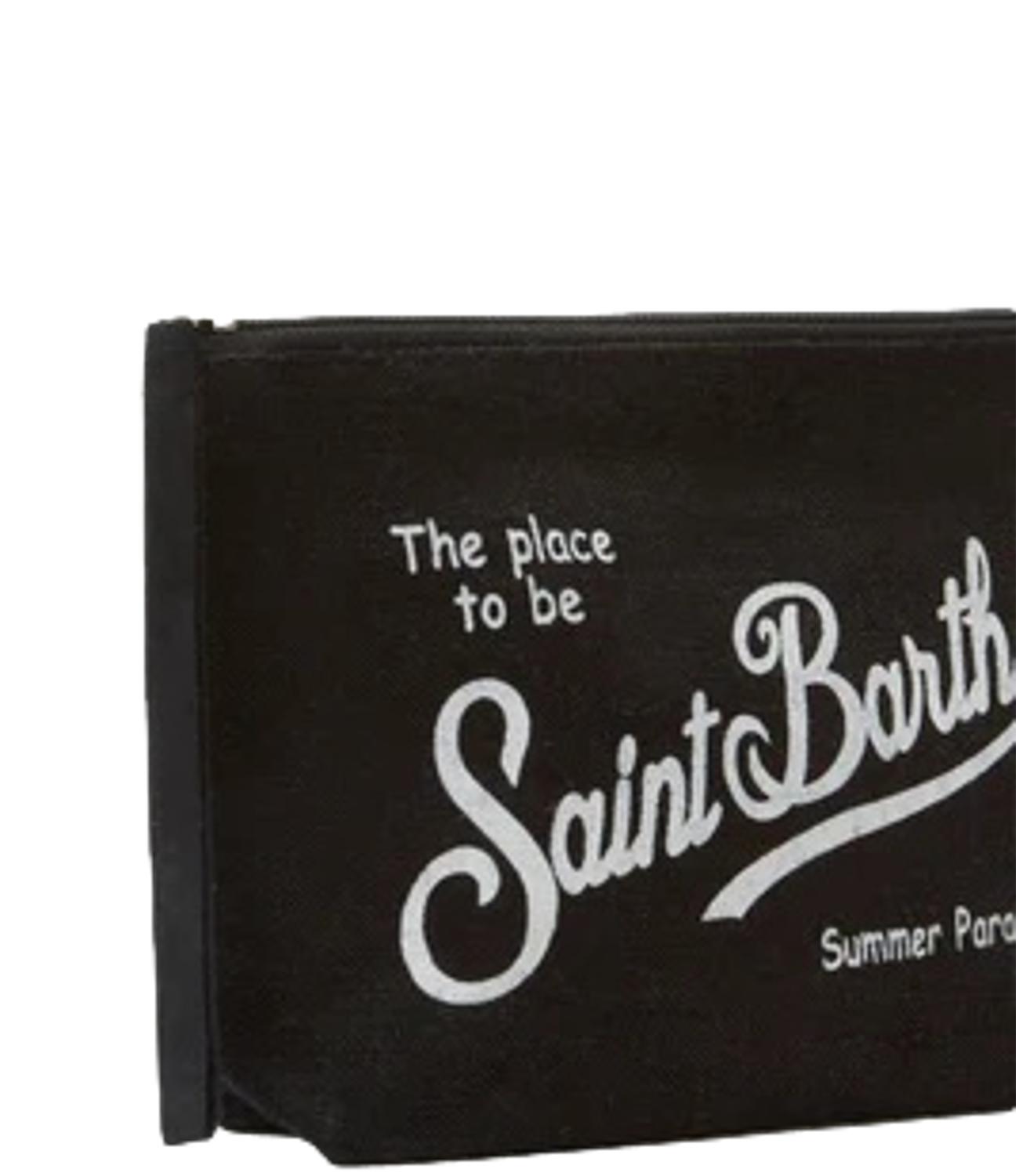 Aline Pochette in lino nero donna