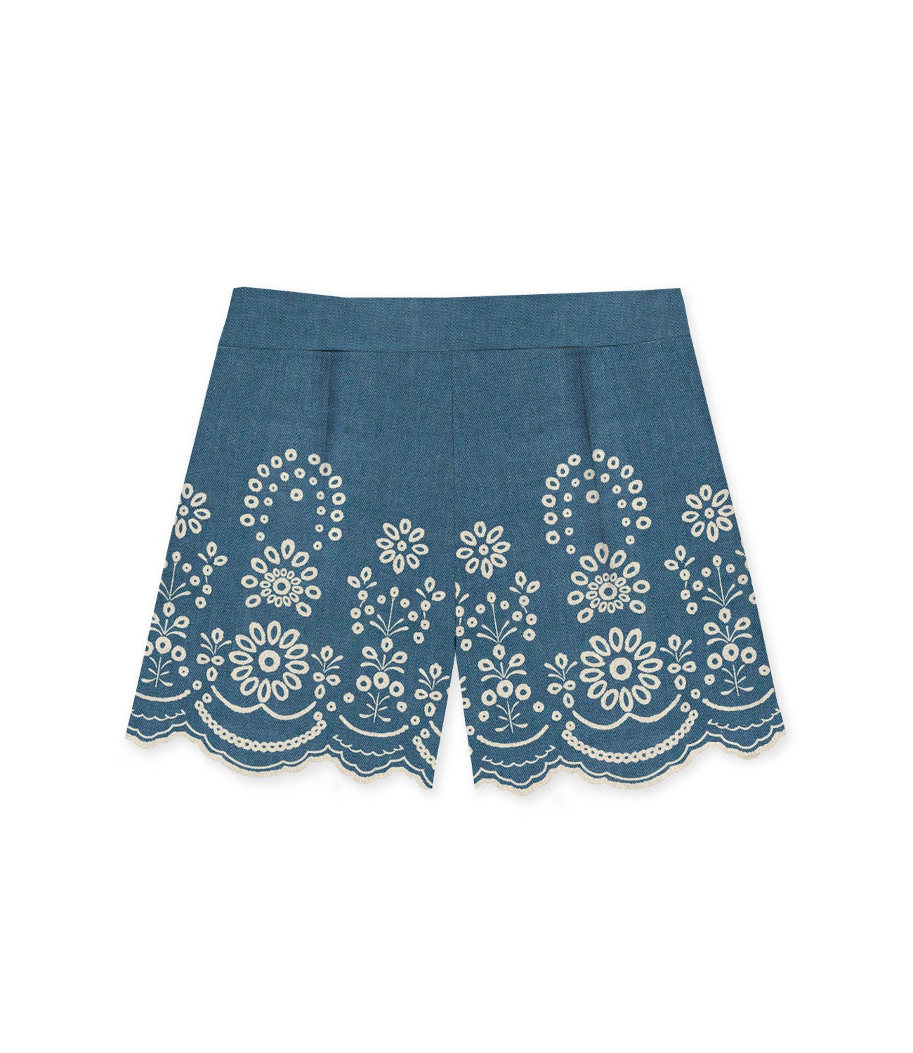 Short Mc2 Saint Barth AMN0001 Donna - Chambray M Morris Flower 10 em
