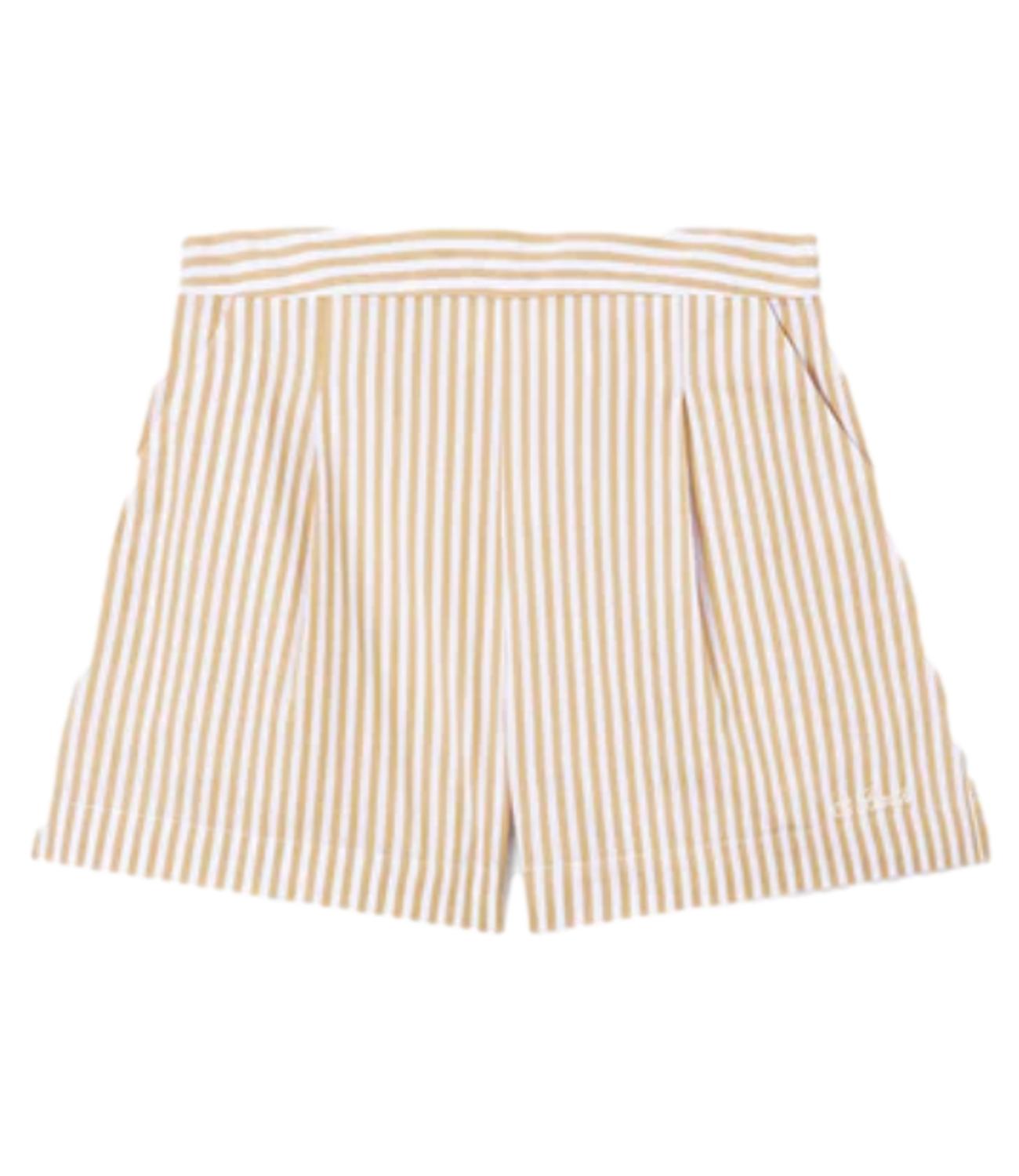 Mc2 Saint Barth short amani in cotone a righe beige donna