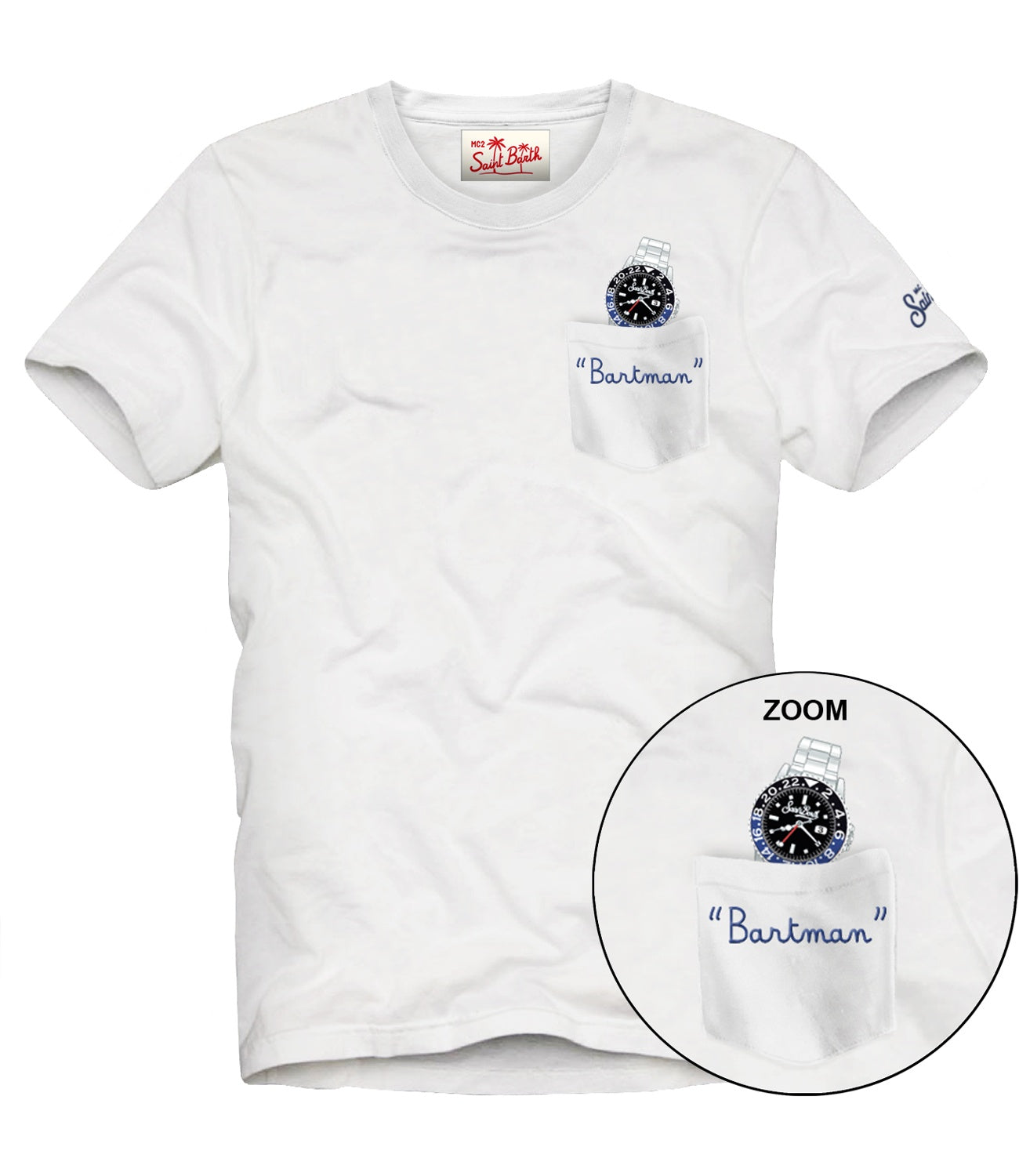 T-Shirt Mc2 Saint Barth AUS0001 Uomo - Saint Barth Man 01n Emb
