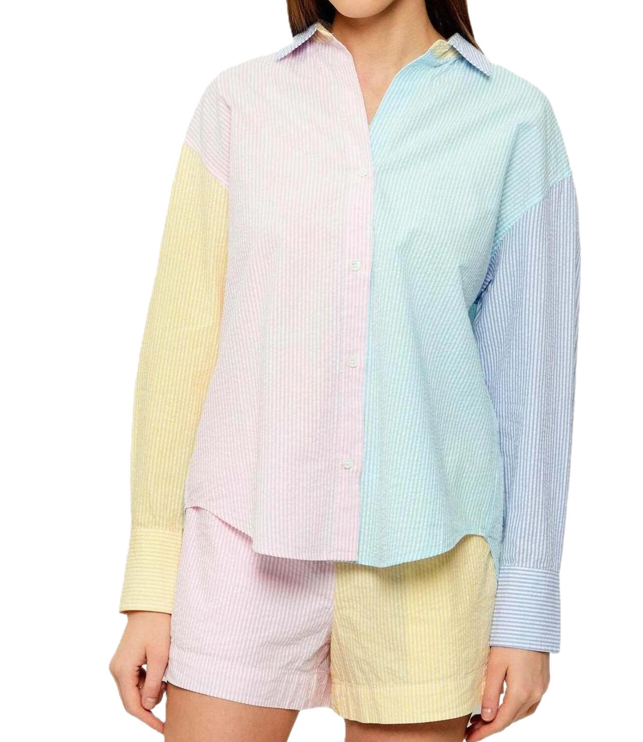 Mc2 Saint Barth Camicia Cristal Righe Mulicolor Donna
