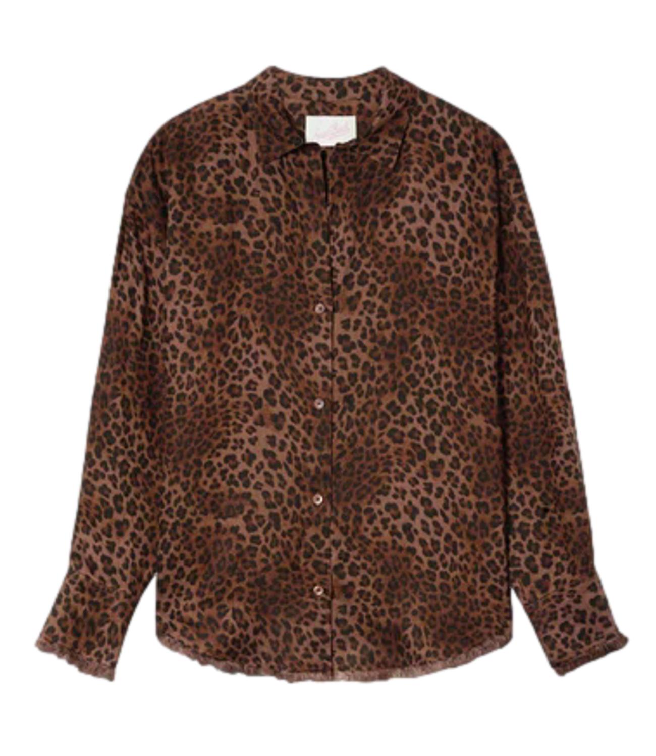 Camicia Mc2 Saint Barth CYS0001 Donna - Linen Sand Leopard 19 Fringe
