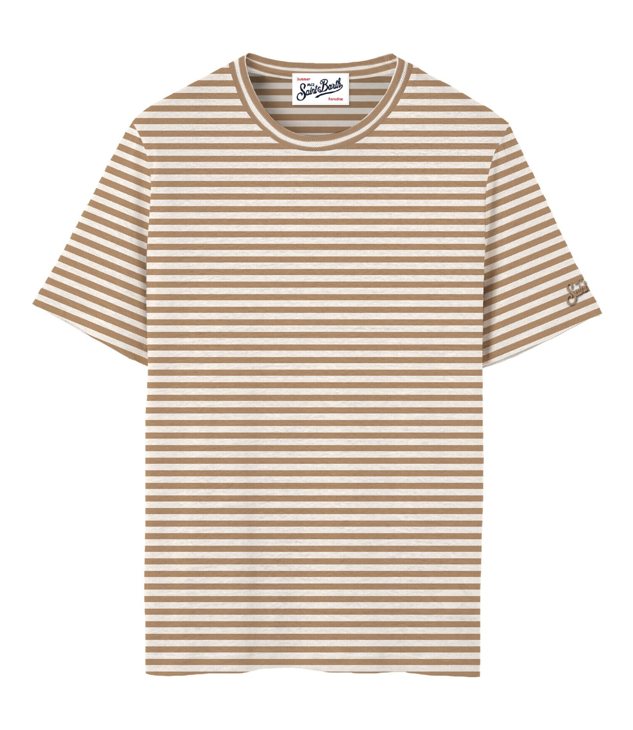 T-shirt MC2 Saint Barth Dover Stripes fantasia a righe Beige