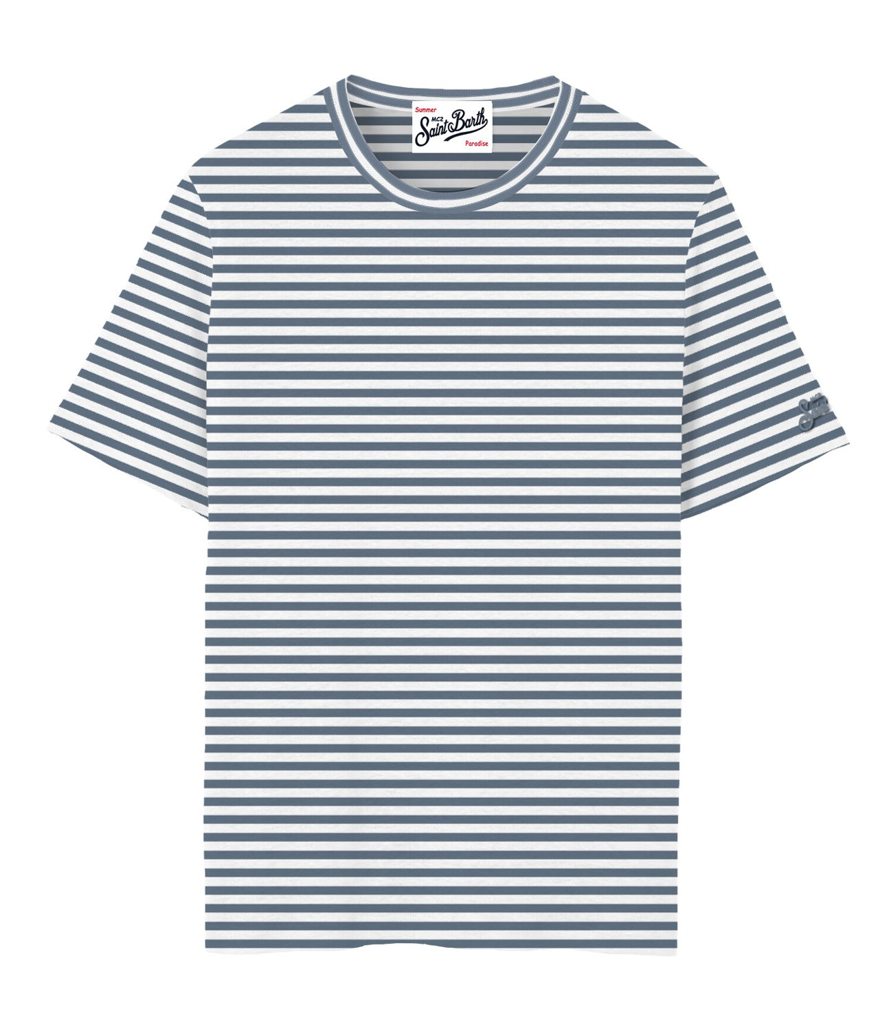 T-shirt MC2 Saint Barth Dover Stripes fantasia a righe Azzurre