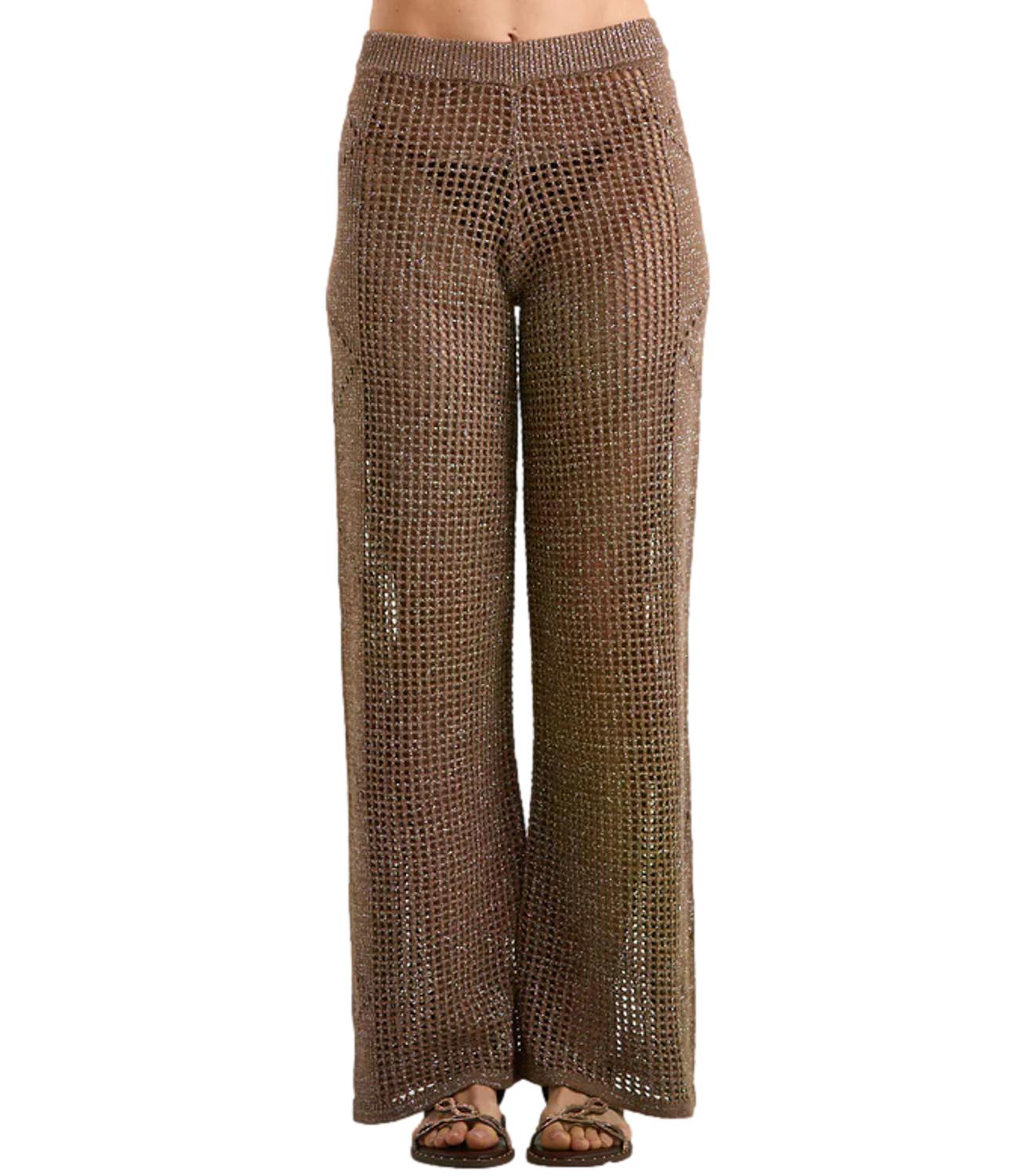 Pantalone Mc2 Saint Barth ELG0001 Donna - Crochet Mesh Lurex 13l Nut