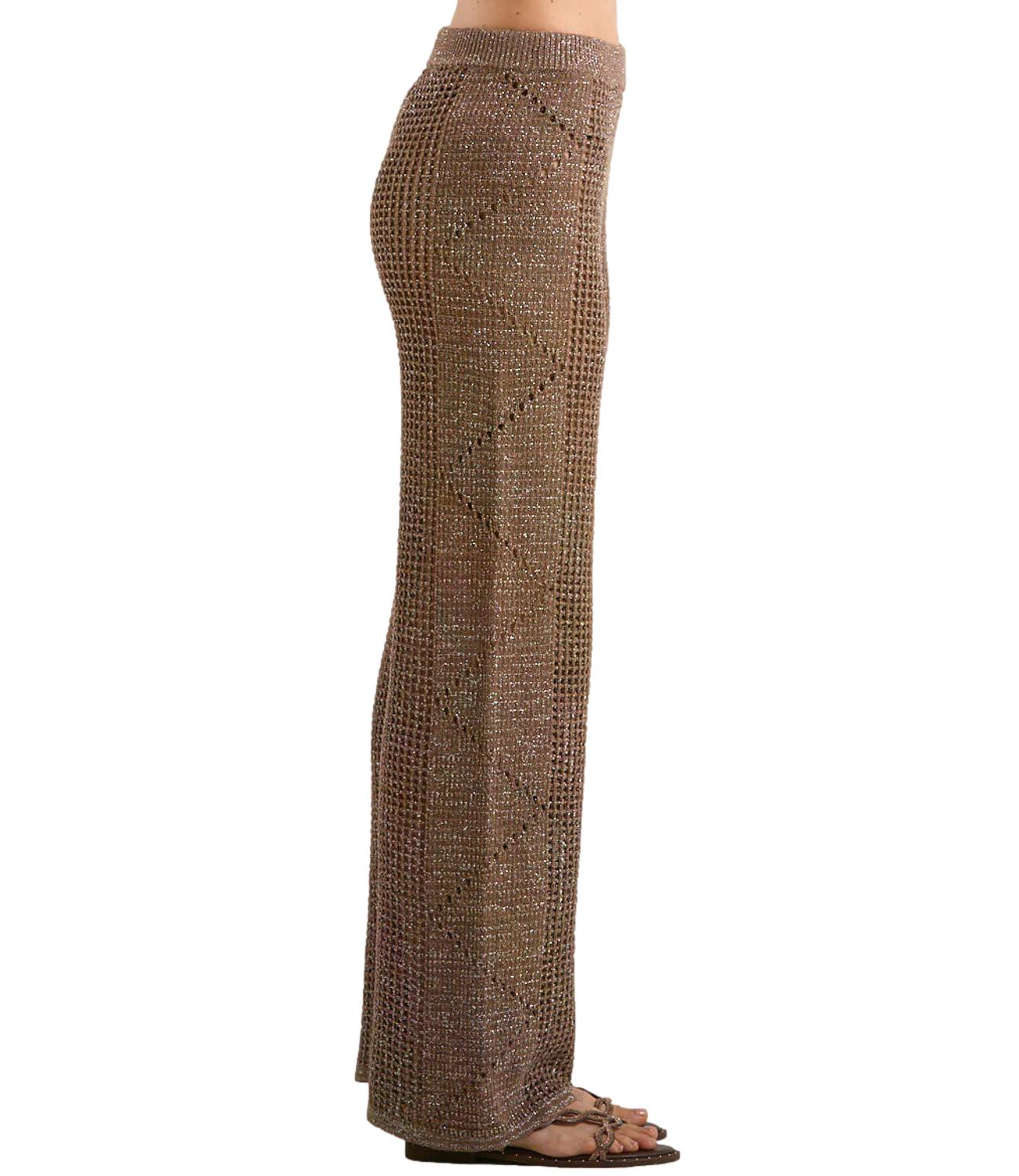 Pantalone Mc2 Saint Barth ELG0001 Donna - Crochet Mesh Lurex 13l Nut