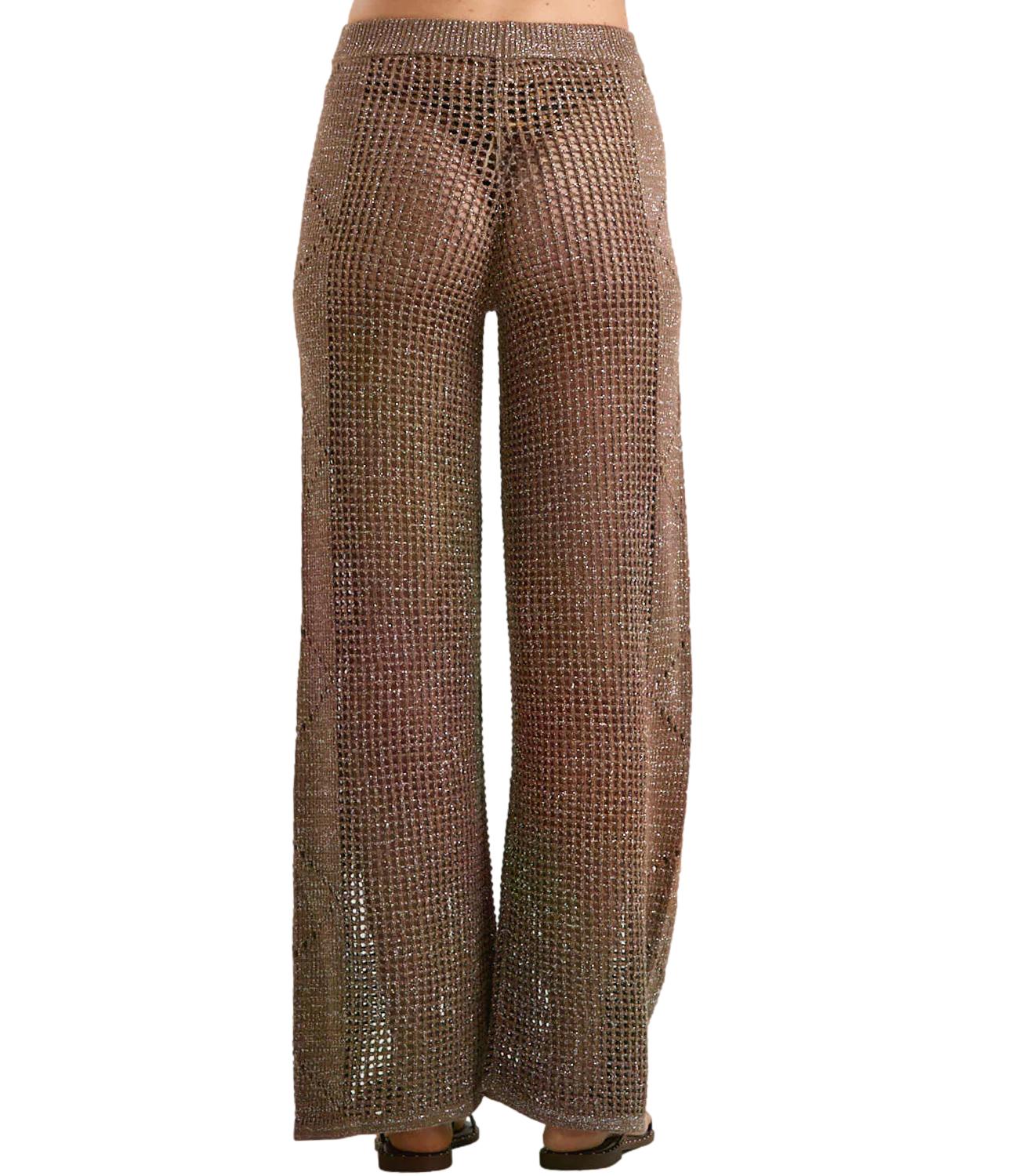 Pantalone Mc2 Saint Barth ELG0001 Donna - Crochet Mesh Lurex 13l Nut