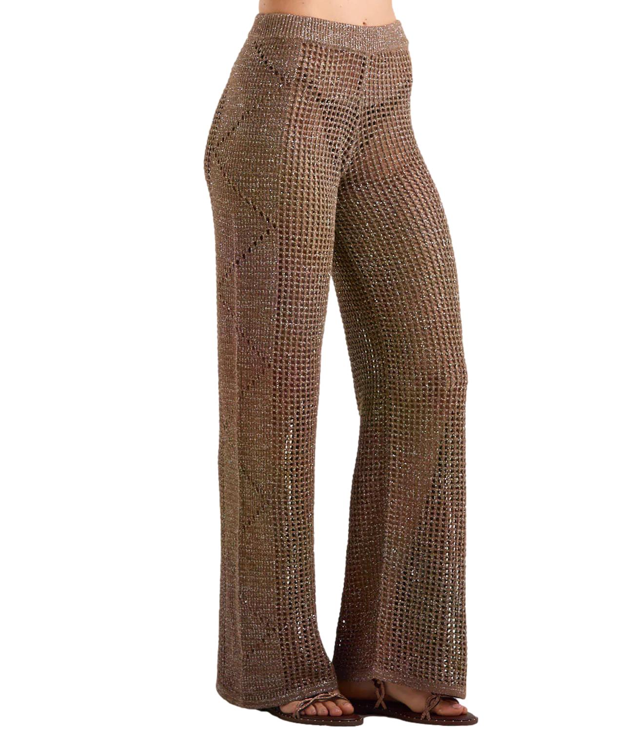 Pantalone Mc2 Saint Barth ELG0001 Donna - Crochet Mesh Lurex 13l Nut