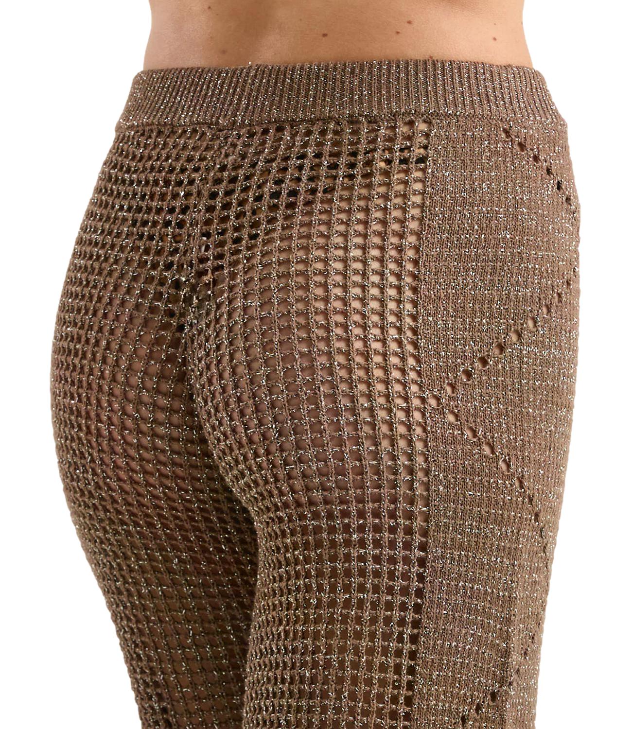 Pantalone Mc2 Saint Barth ELG0001 Donna - Crochet Mesh Lurex 13l Nut