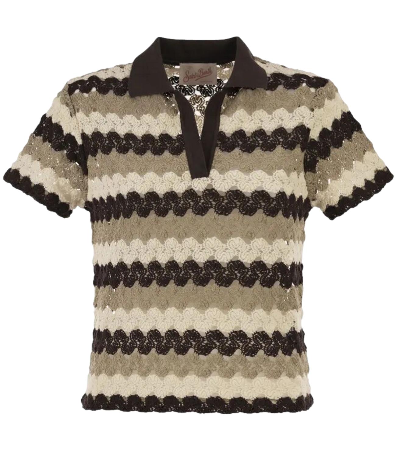 Polo Mc2 Saint Barth LAA0001 Donna - Crochet Stripes Wave 1810
