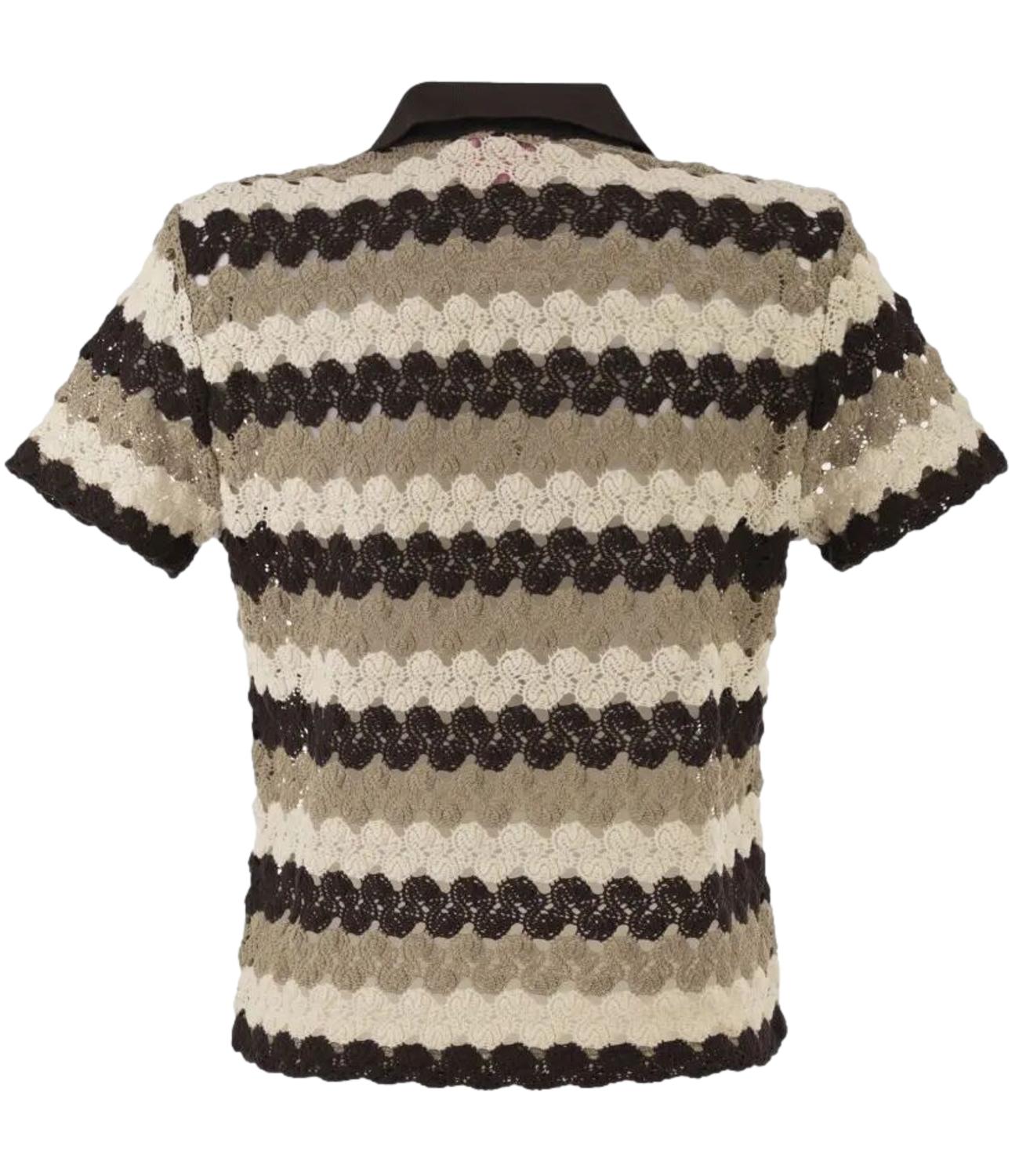 Polo Mc2 Saint Barth LAA0001 Donna - Crochet Stripes Wave 1810