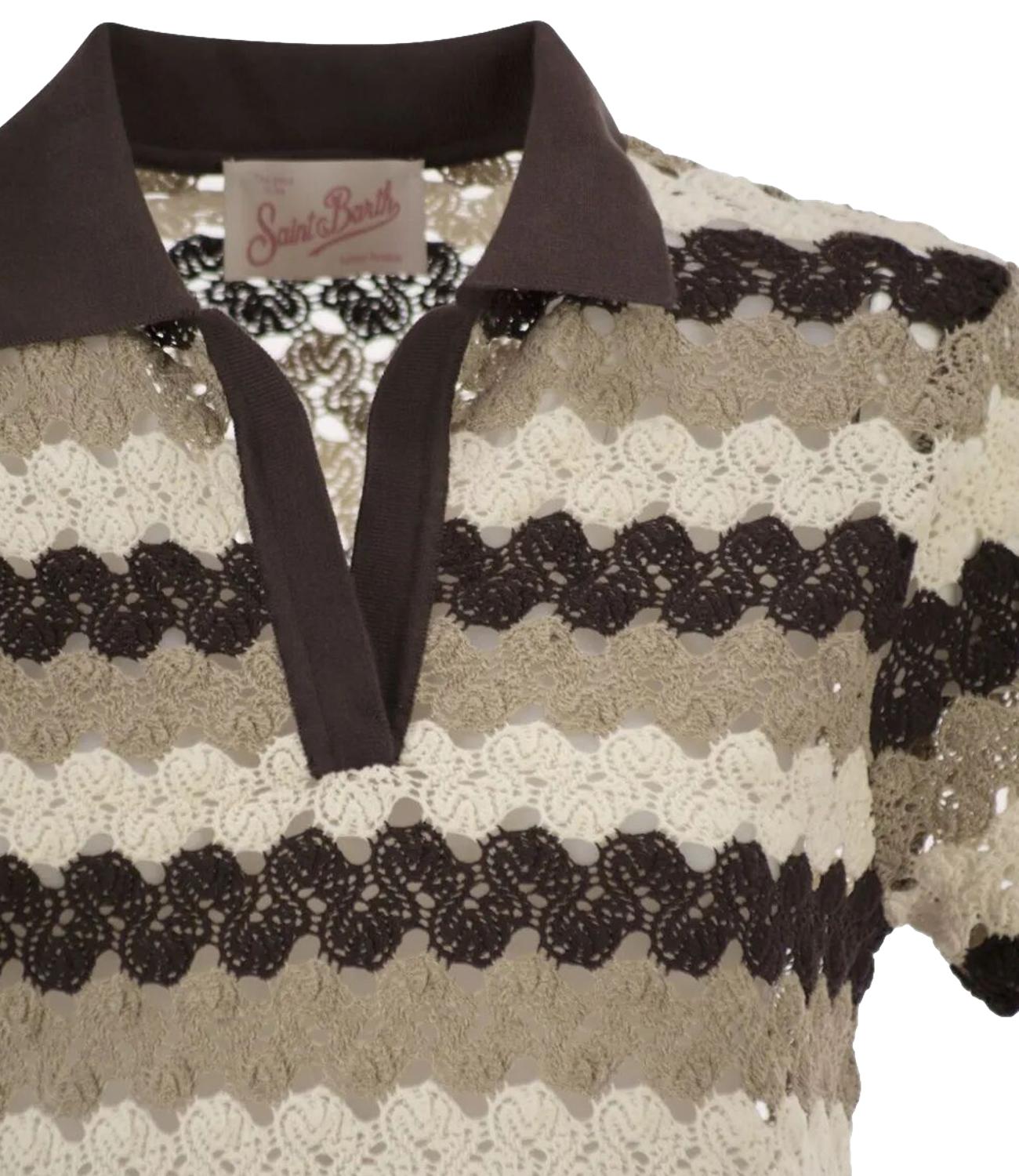Polo Mc2 Saint Barth LAA0001 Donna - Crochet Stripes Wave 1810