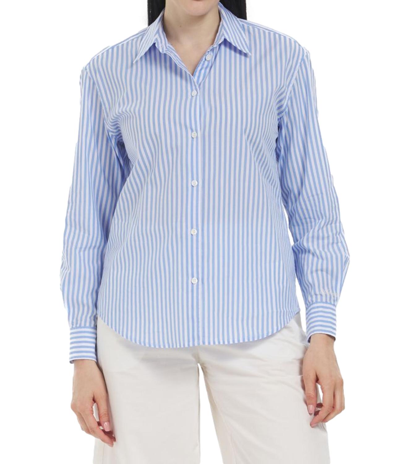 Camicia Mc2 Saint Barth MDH001 Donna - Cotton Stripes V Vabbe 31 Emb