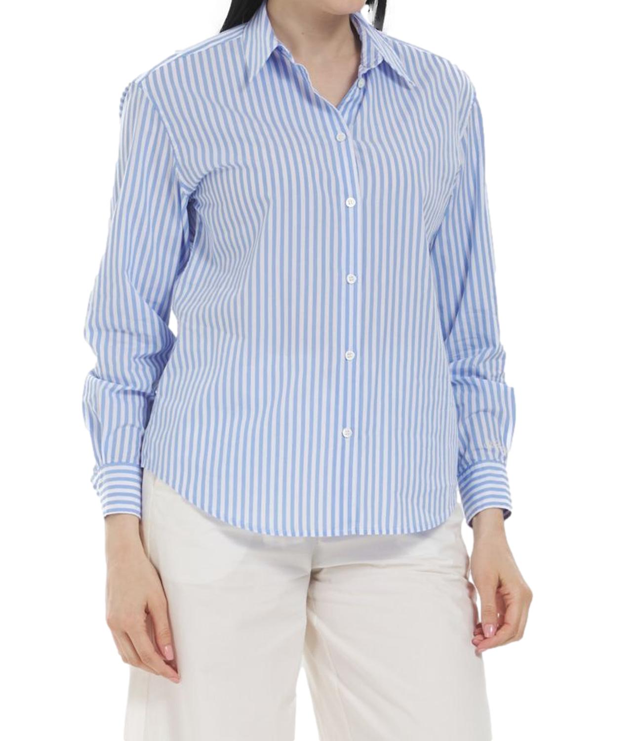 Camicia Mc2 Saint Barth MDH001 Donna - Cotton Stripes V Vabbe 31 Emb