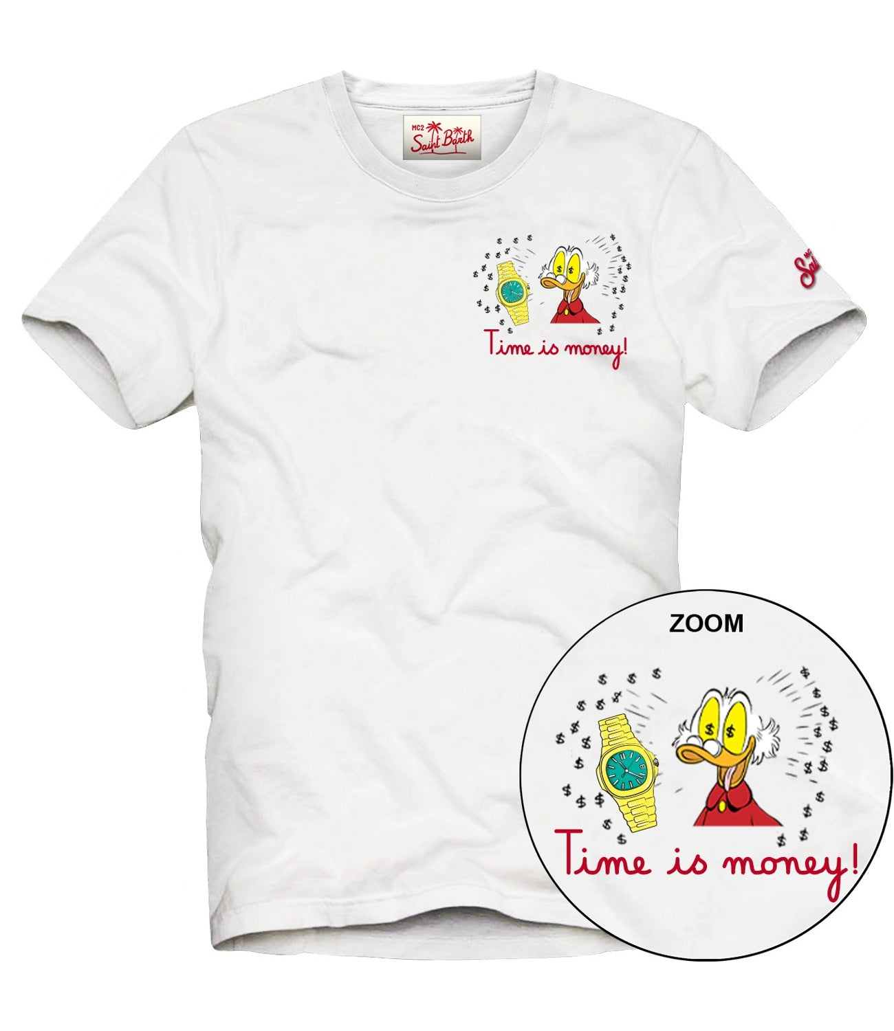 T-Shirt Mc2 Saint Barth POT0001 Uomo - Scrooge Time Money 01n Emb