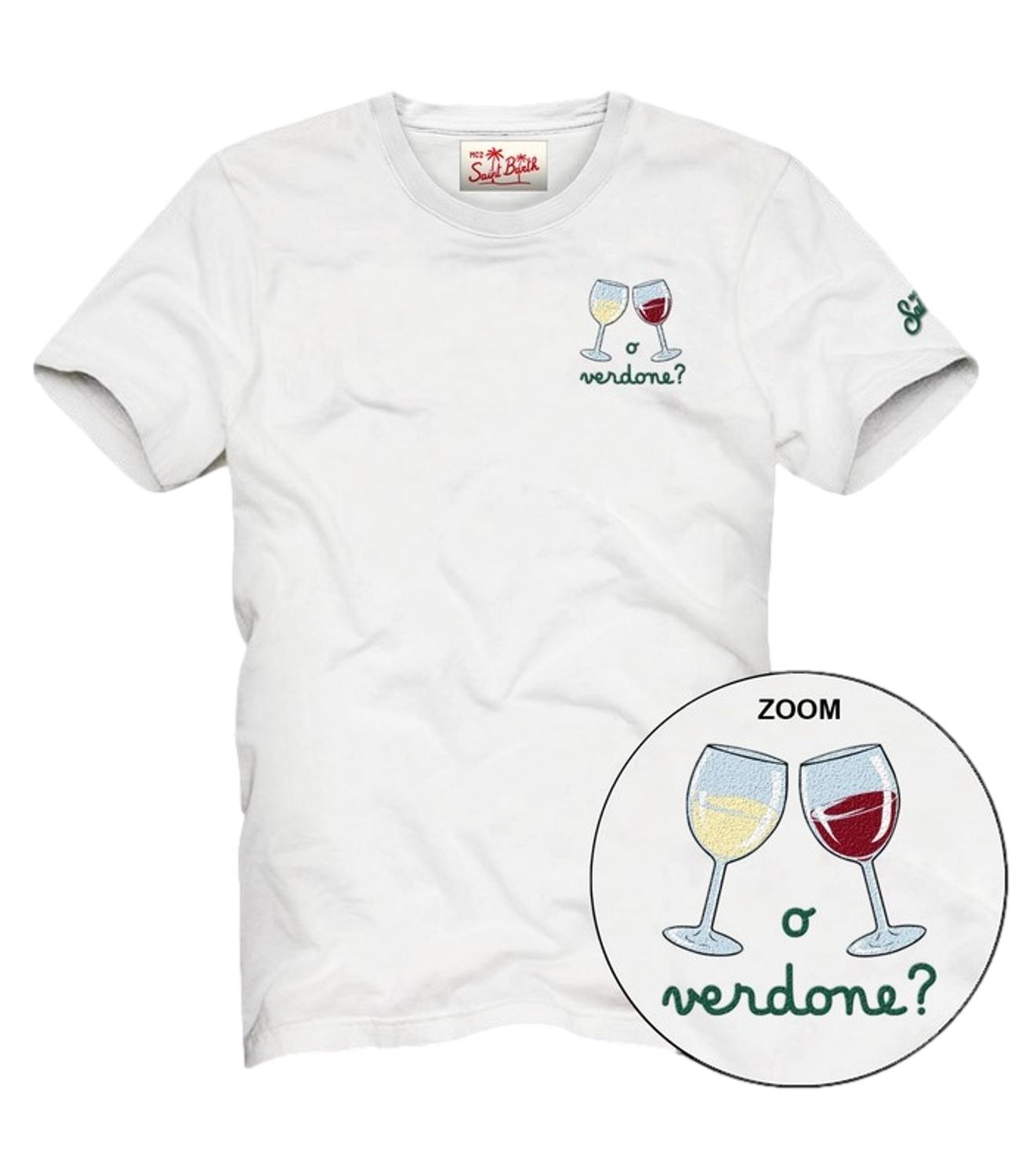 T-shirt bianca Portofino vino bianco