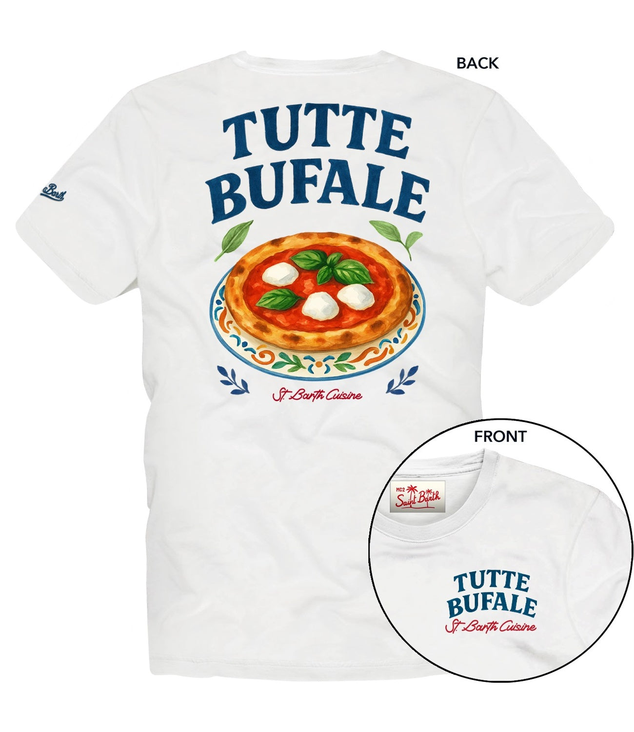 T-shirt Portland bianca pizza