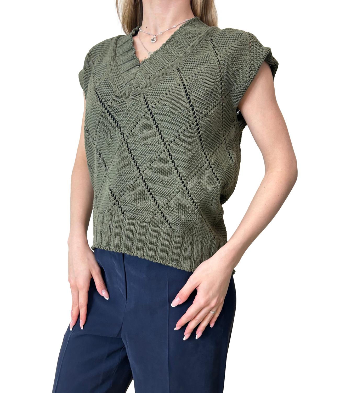 Motel Gilet Verde Soldato Donna