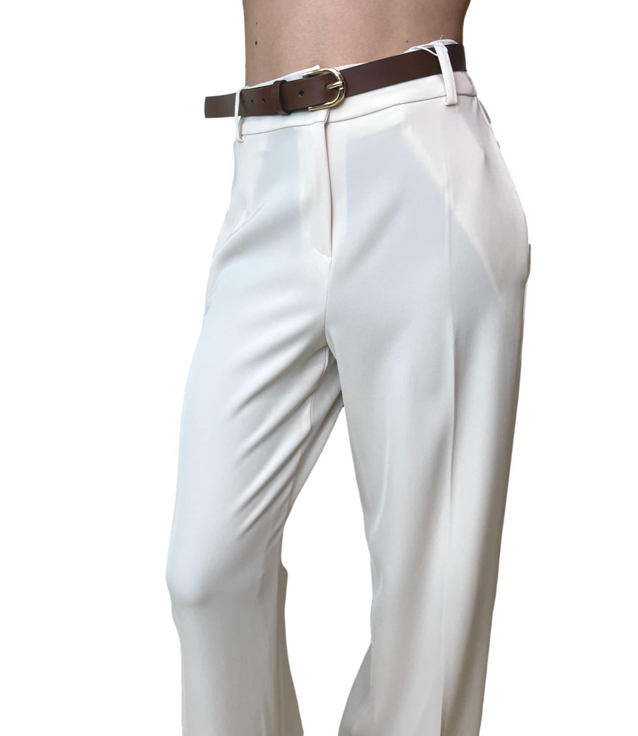 Motel Pantalone Palazzo Panna Donna