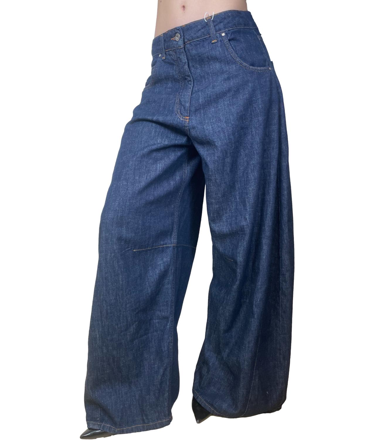 Motel Pantalone Balloon Denim Scuro Donna