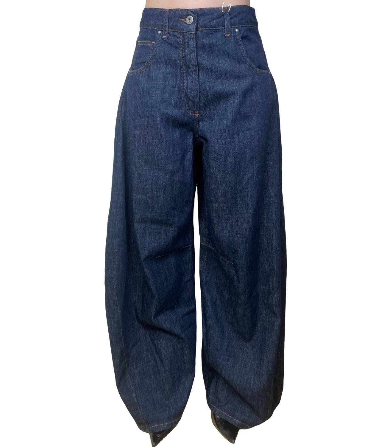 Motel Pantalone Balloon Denim Scuro Donna