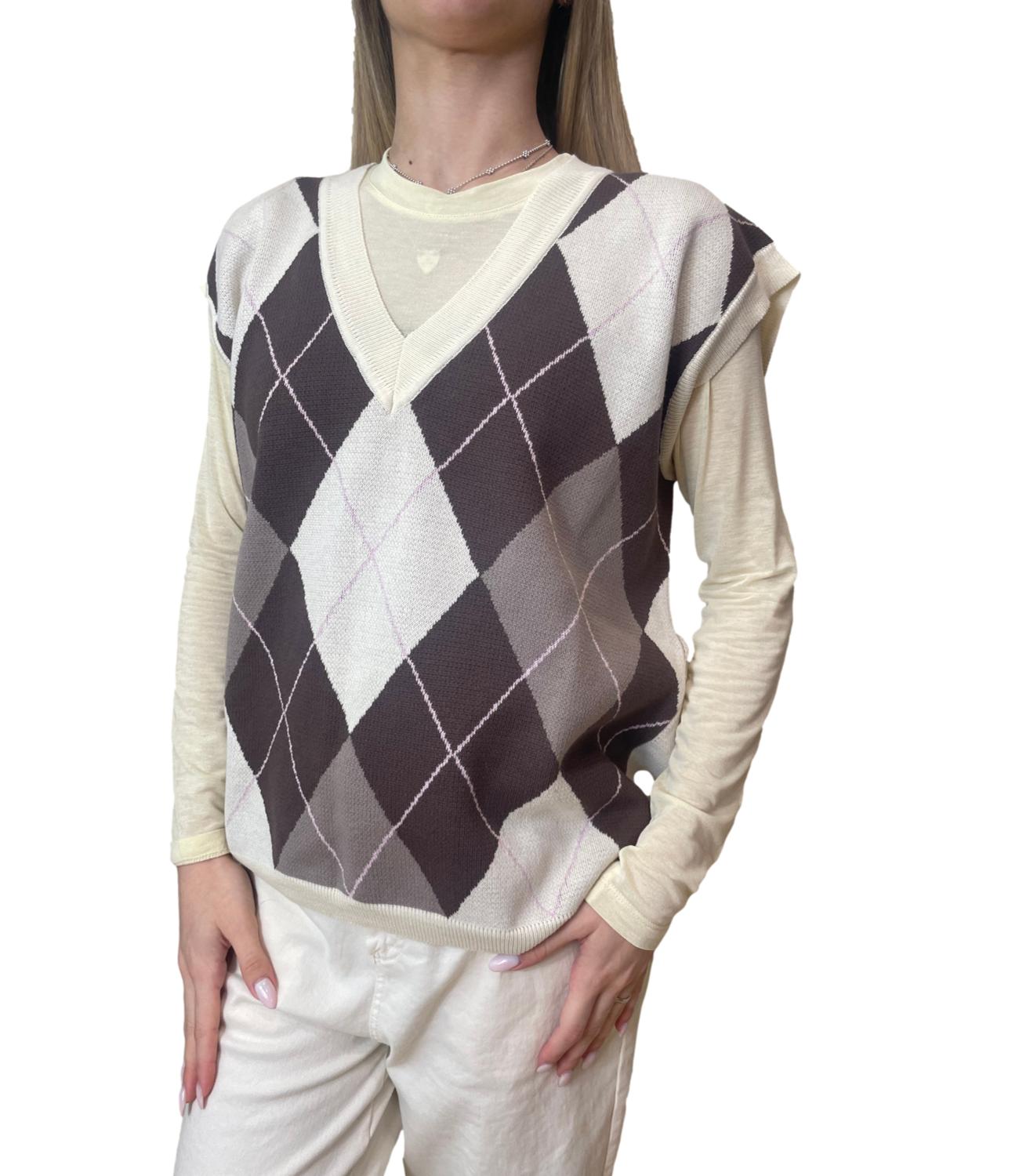 Motel Gilet Rombi Panna Donna