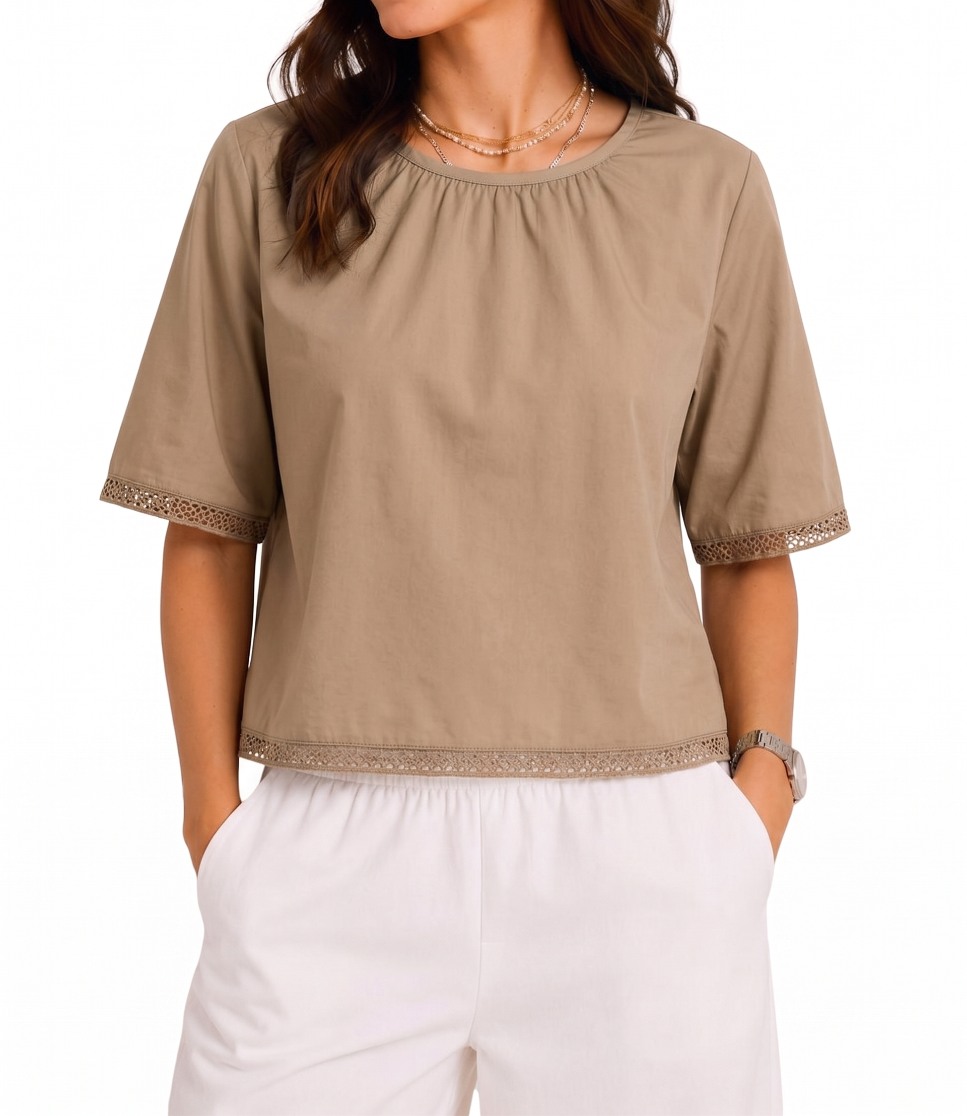 Blusa Myastreet ESML258-06 Donna - Beige