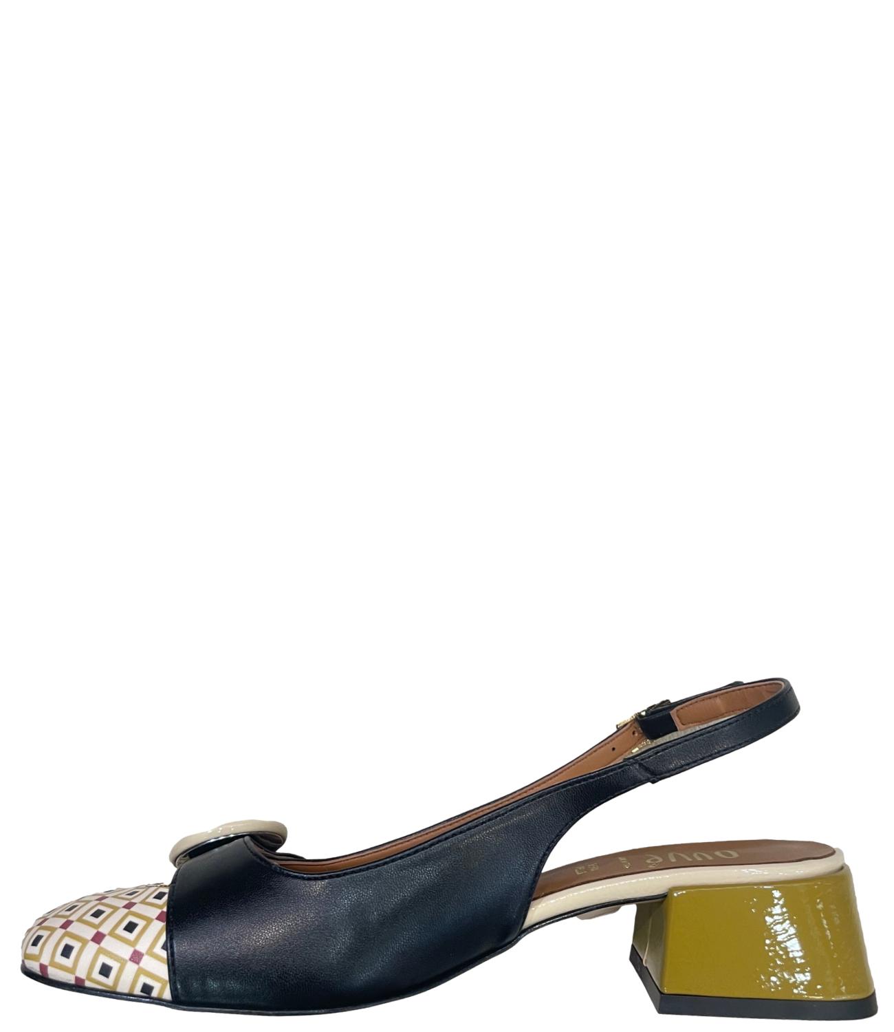 Ovyè Sandalo Slingback Nero Donna