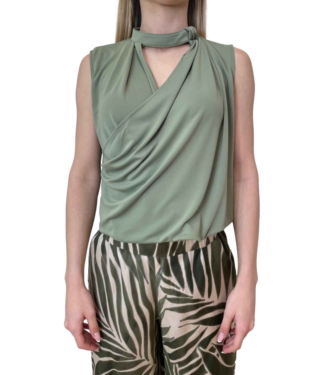 Marella Monochrome canotta Mlmorata verde donna