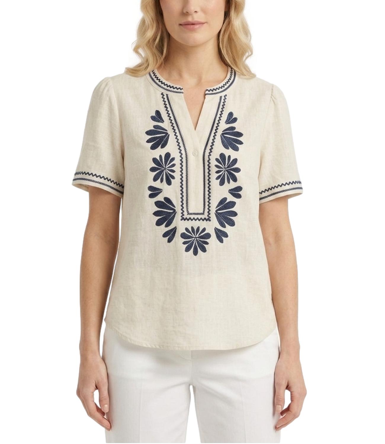Camicia Philia Loft D02N1043 Donna - Bianca Blu