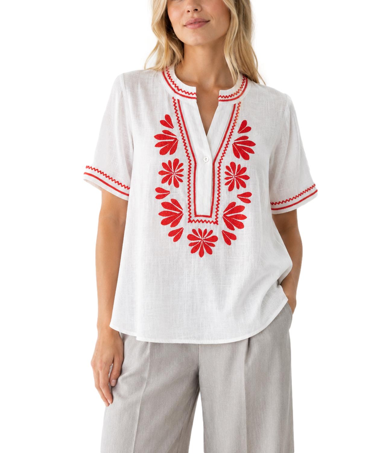 Camicia Philia Loft D02N1043 Donna - Bianca Rossa