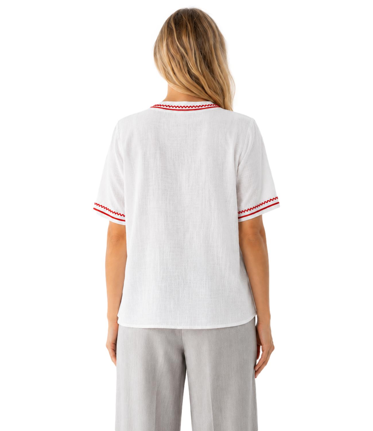 Camicia Philia Loft D02N1043 Donna - Bianca Rossa
